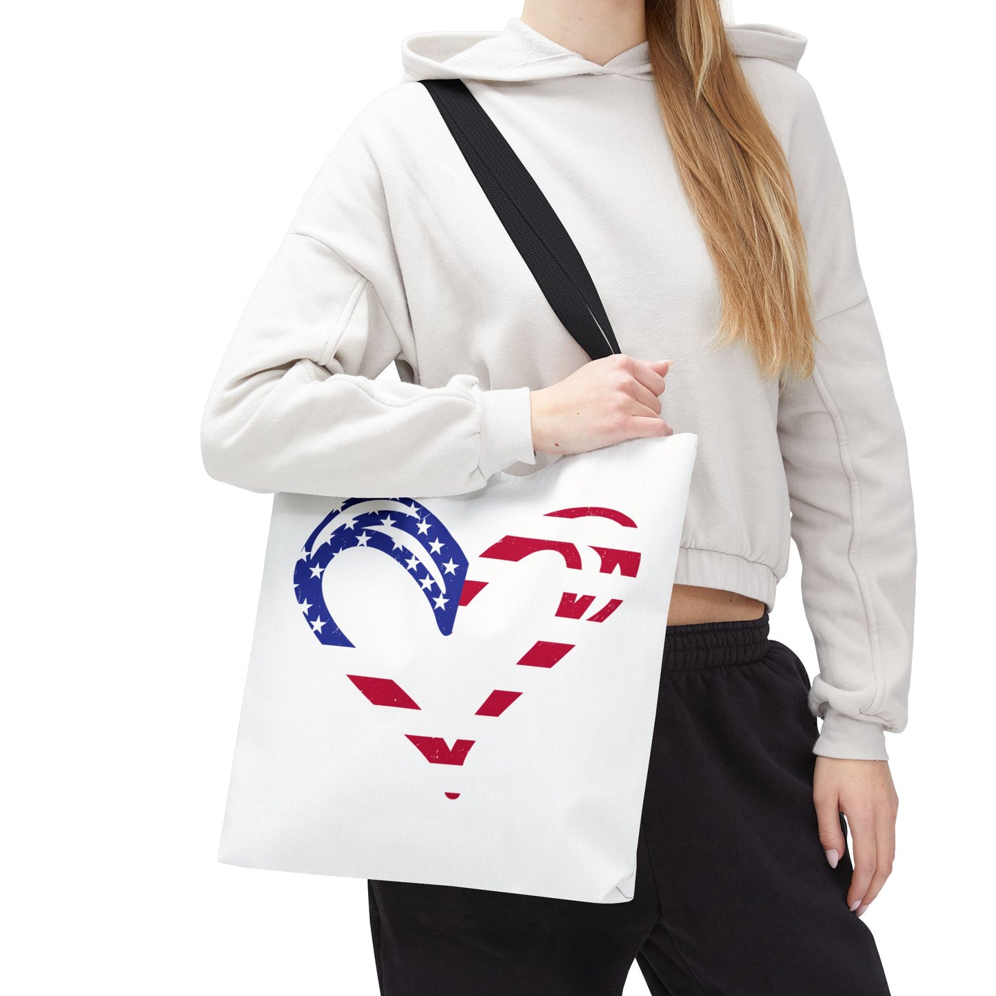 Princess Grace  Patriotic Heart Tote Bag  Ideal for Independence Day and Everyday Use