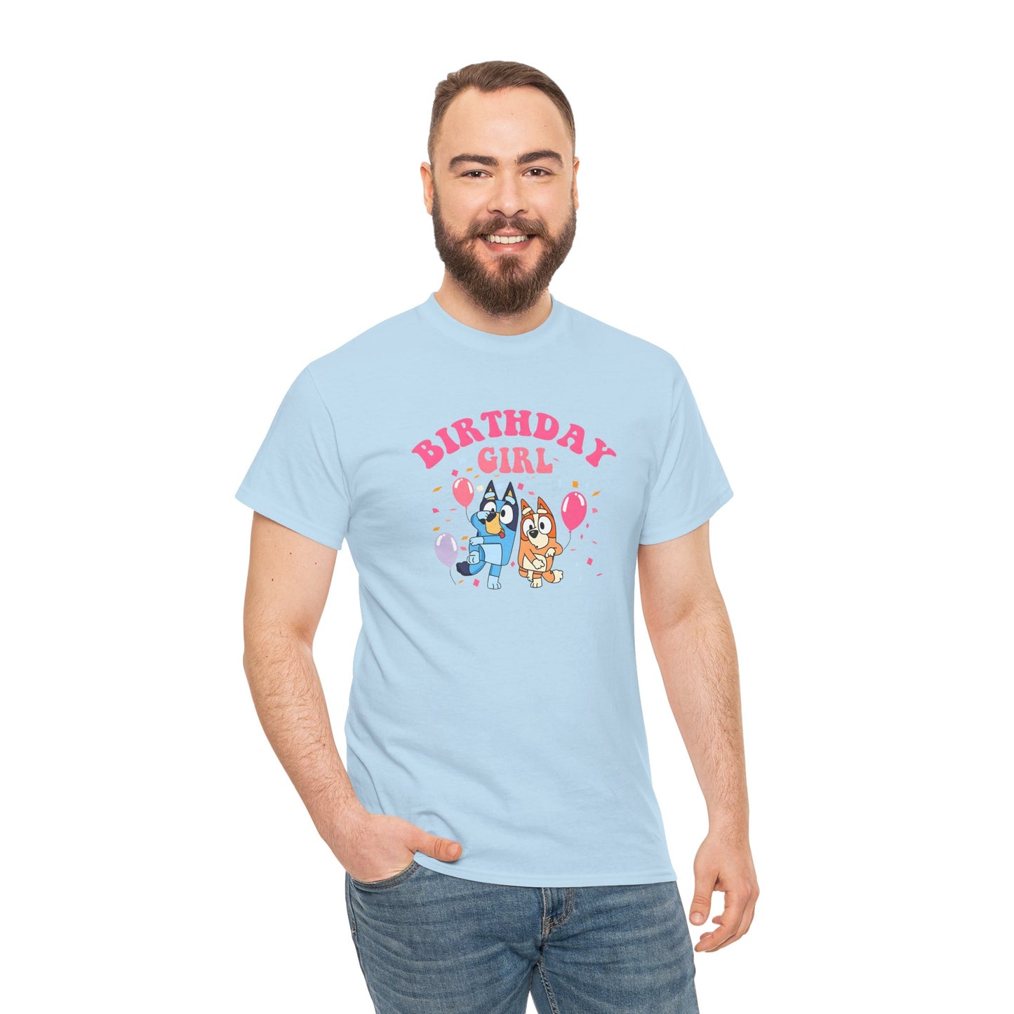 Princess Grace  Bluey  Birthday Girl Unisex Heavy Cotton Tee  Fun Party Attire for Celebrations