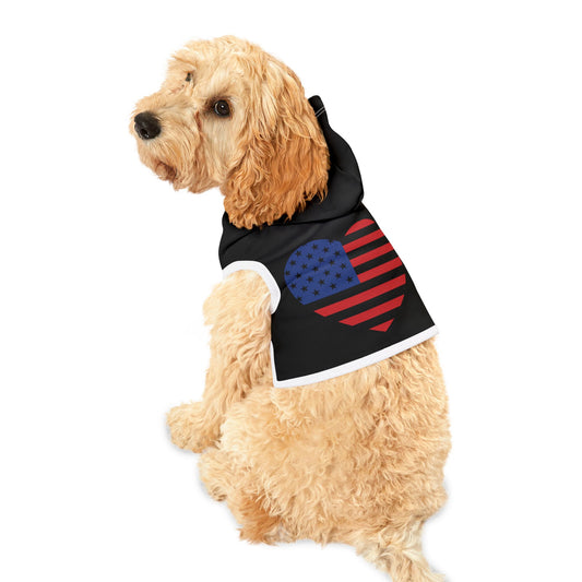 Princess Grace  Patriotic Pet Hoodie  American Heart Design for Dogs and Cats