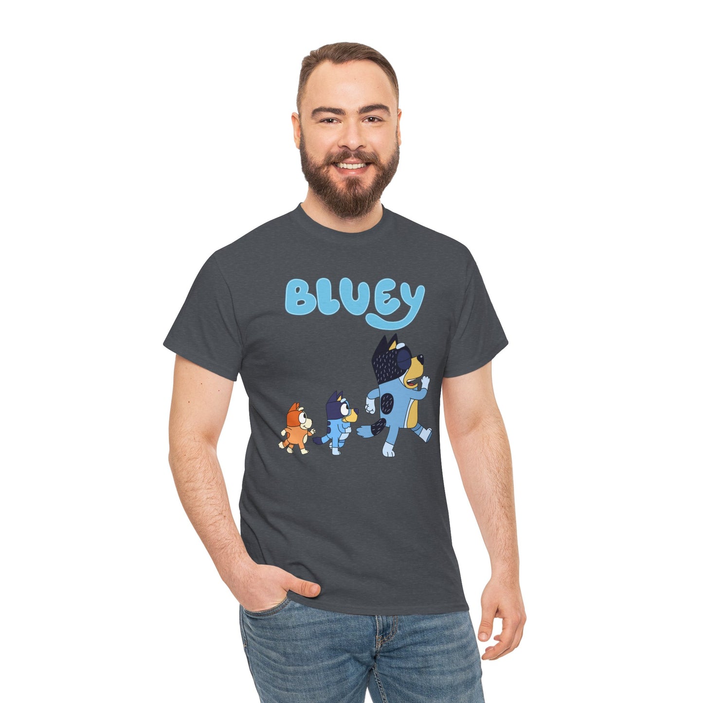 Princess Grace  Bluey Unisex Heavy Cotton Tee  Cute Cartoon T-Shirt for Kids and Adults