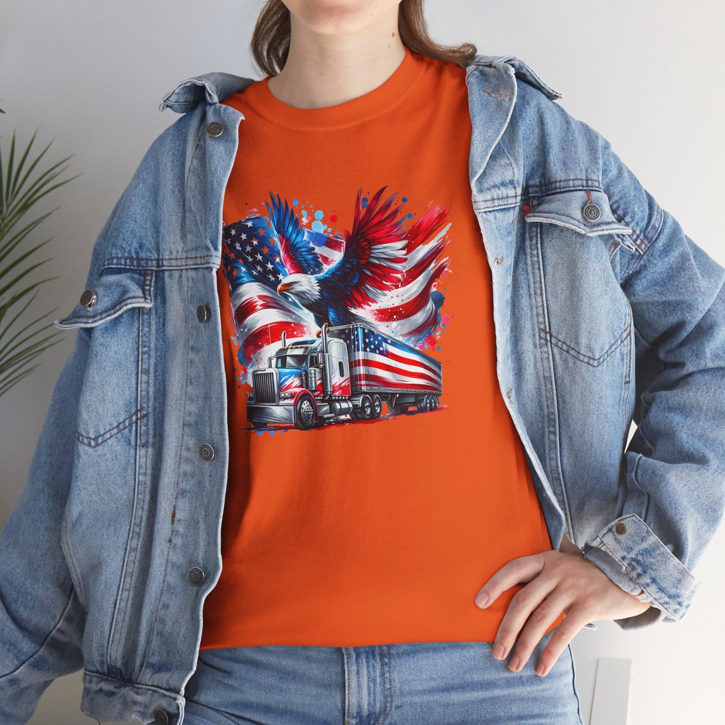 Princess Grace  Patriotic Eagle Truck Unisex Heavy Cotton Tee