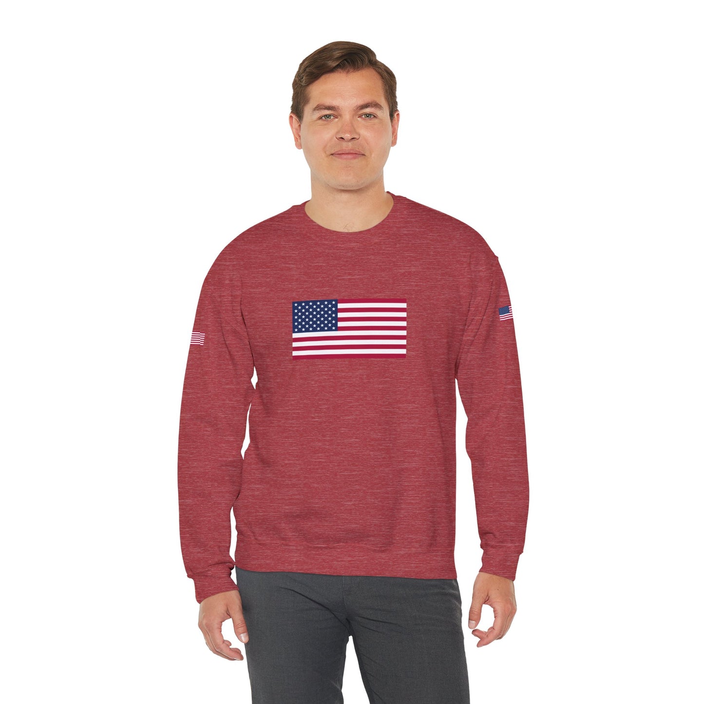 Princess Grace  TAEM USA  Patriotic Unisex Crewneck Sweatshirt with American Flags
