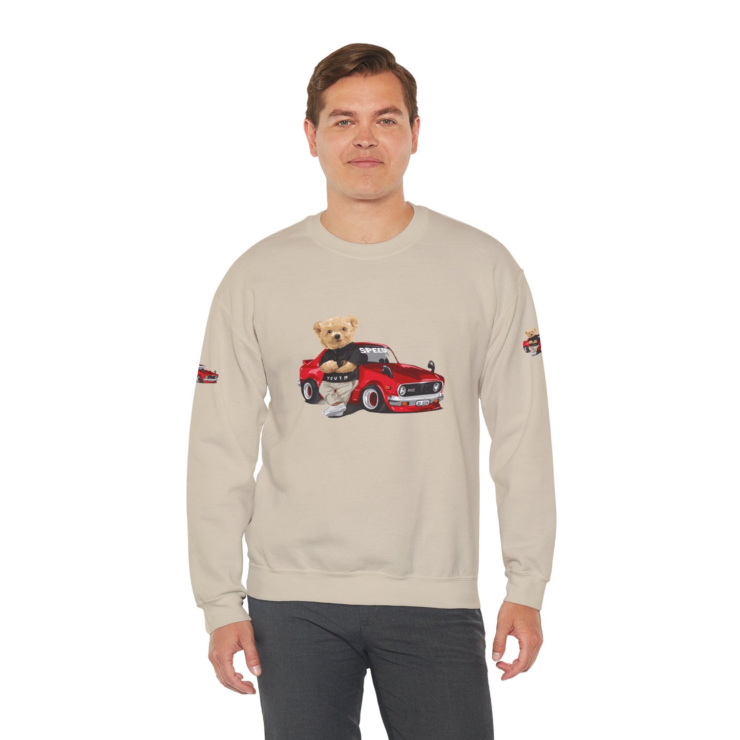 Princess Grace  Cute Bear Vintage Car Sweatshirt Unisex Heavy Blend Crewneck