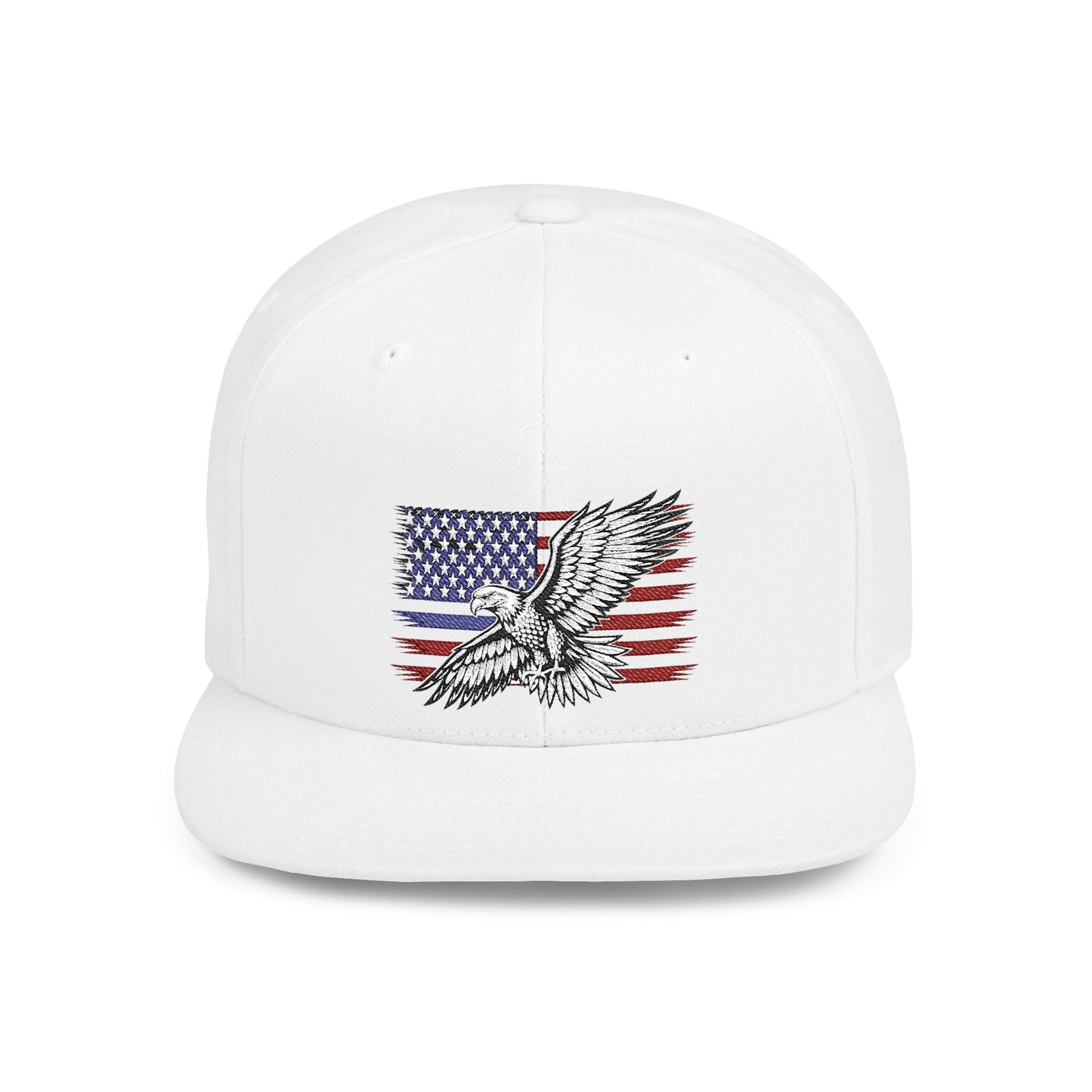 Princess Grace  Eagle Embroidered Flat Bill Snapback Hat Patriotic Style for Outdoor Enthusiasts