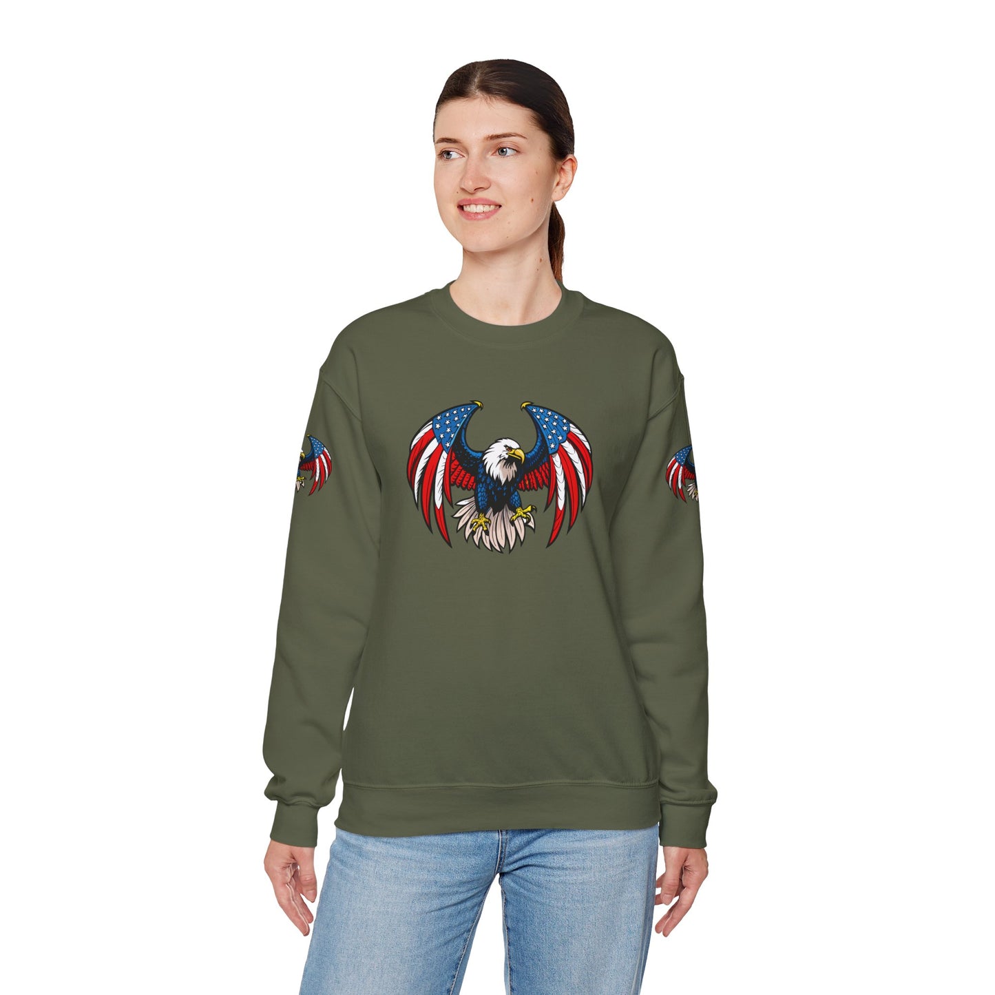 Princess Grace  Patriotic Eagle Sweatshirt  Unisex Heavy Blend Crewneck