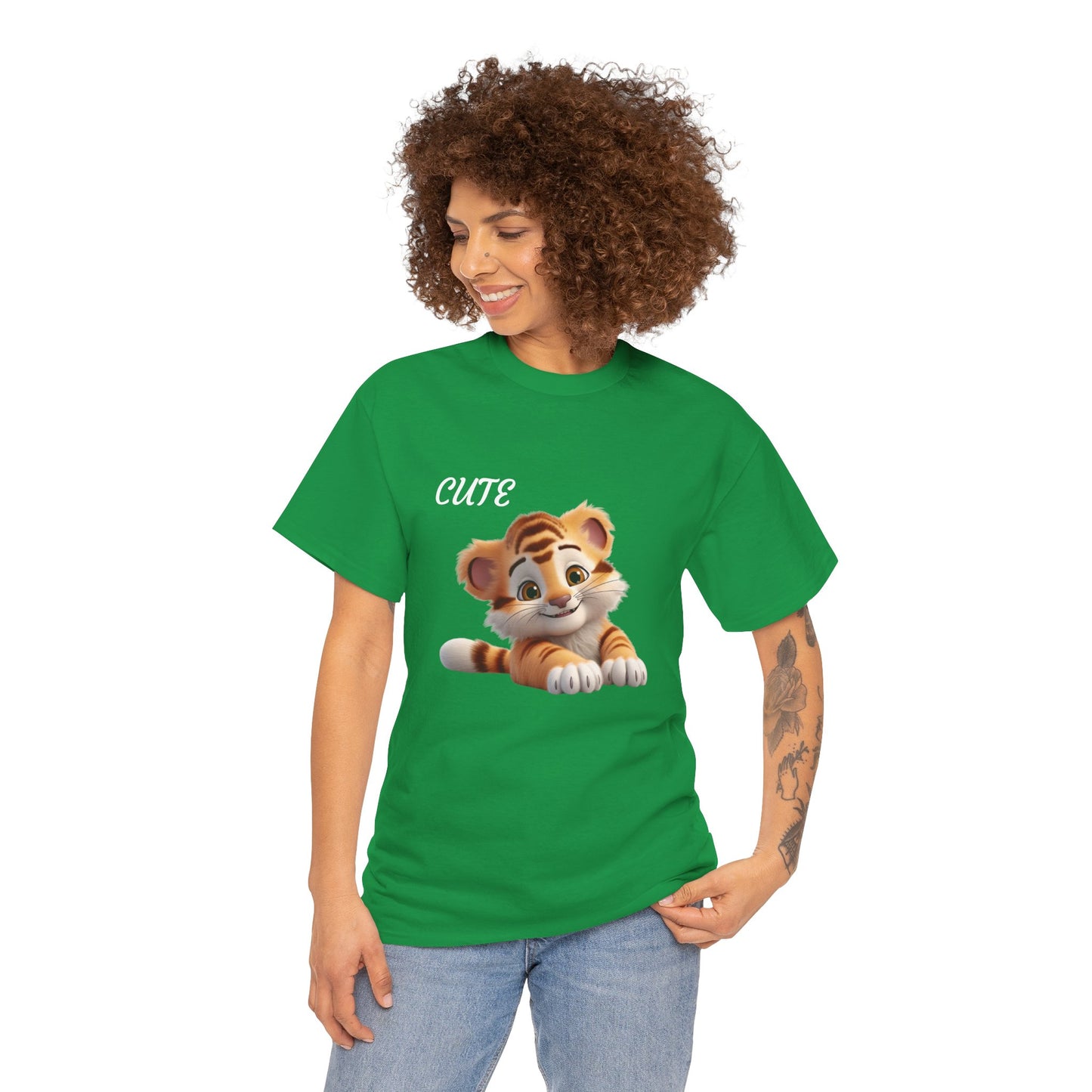 Princess Grace  Cute Tiger Graphic Unisex Heavy Cotton Tee  Perfect for Animal Lovers