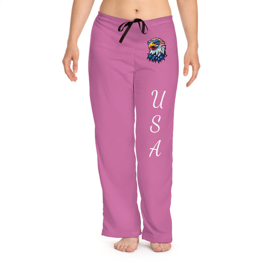 Princess Grace  Lightweight Pink Pajama Pants with USA Heart Design  Perfect for Sleep and Relaxation