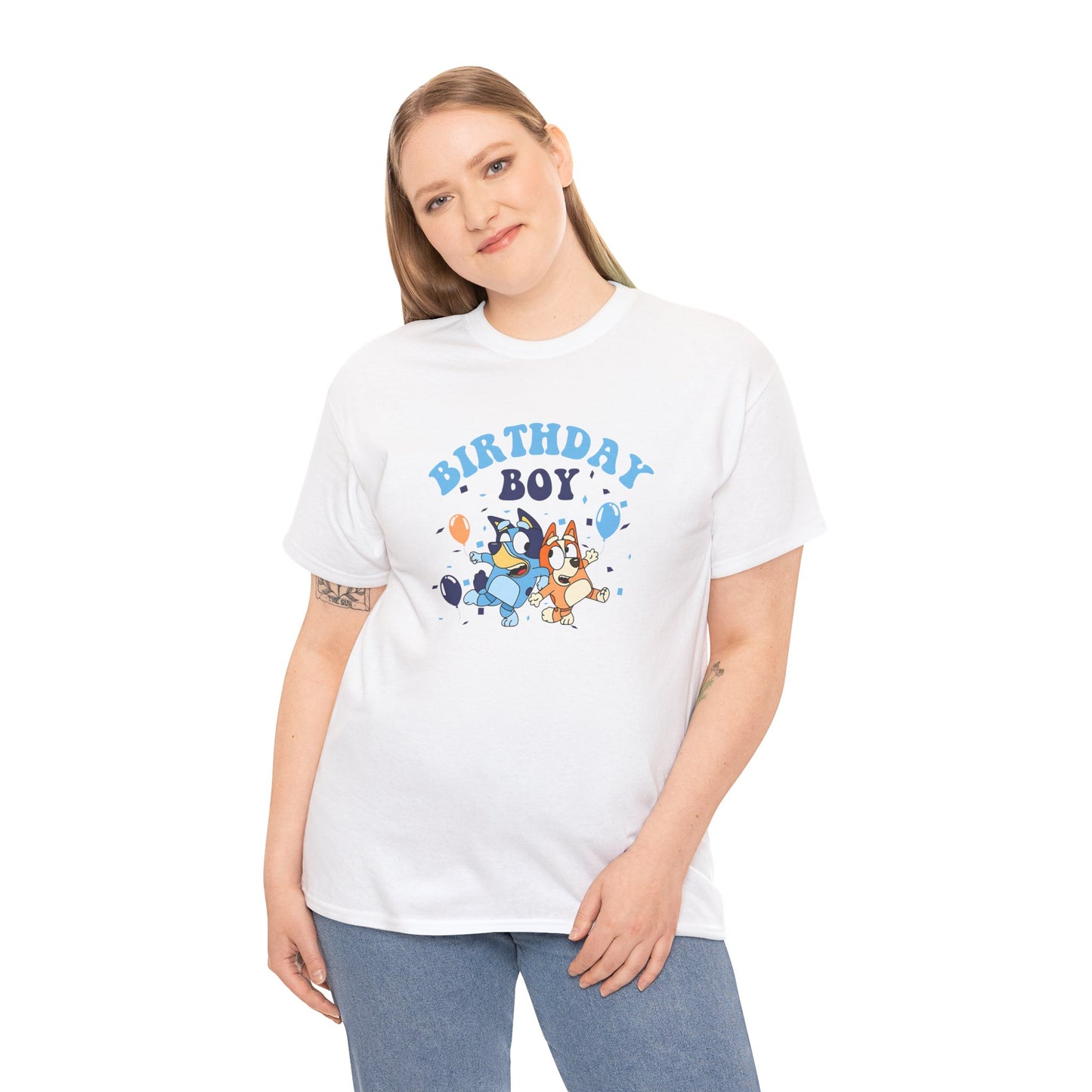 Princess Grace  Bluey  Birthday Boy Unisex Heavy Cotton Tee  Fun Celebration Shirt for Kids