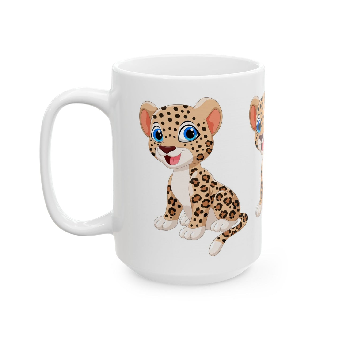 Cute Leopard Cartoon Ceramic Mug - 11oz & 15oz