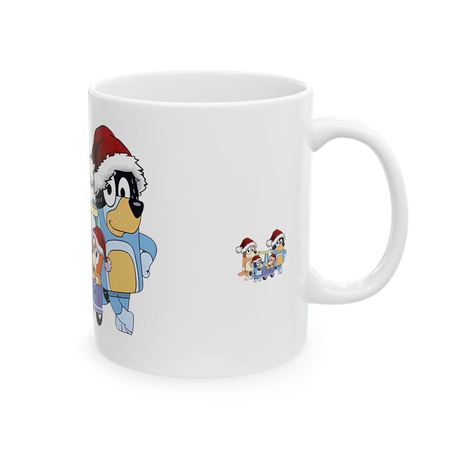 Princess Grace Festive Dog Family Ceramic Mug  11oz 15oz Christmas Coffee Cup