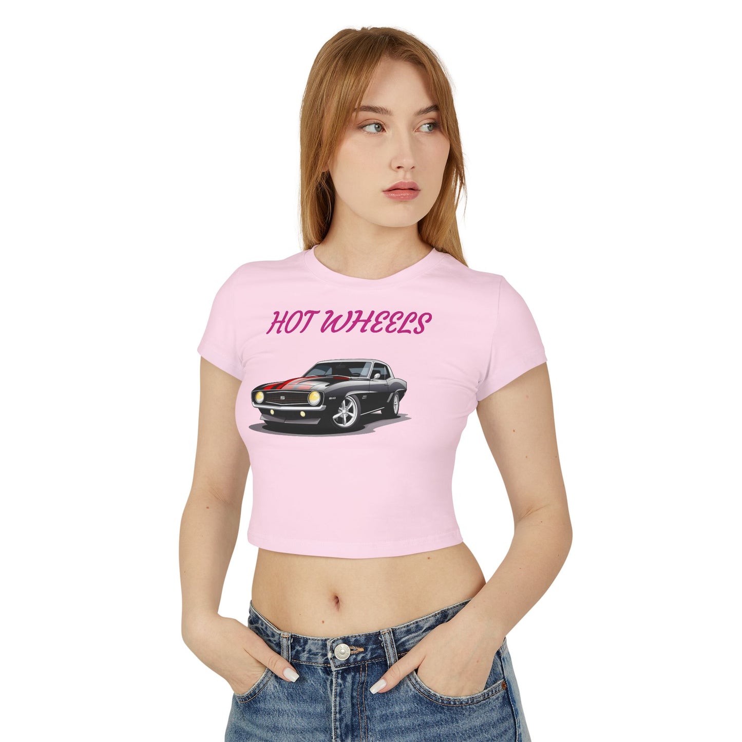 Princess Grace  Retro Hot Wheels Women's Baby Tee Perfect for Car Lovers & Everyday Style