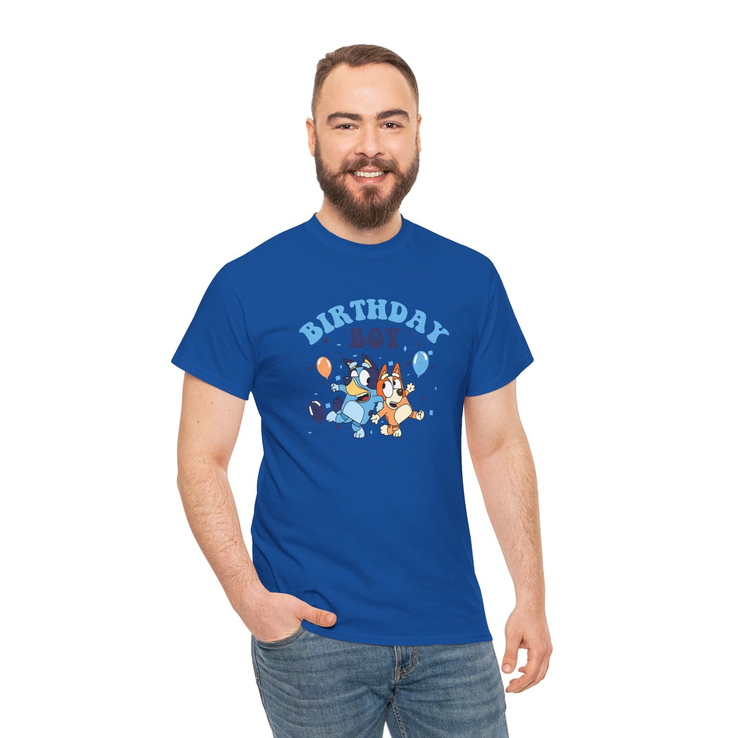 Princess Grace  Bluey  Birthday Boy Unisex Heavy Cotton Tee  Fun Celebration Shirt for Kids