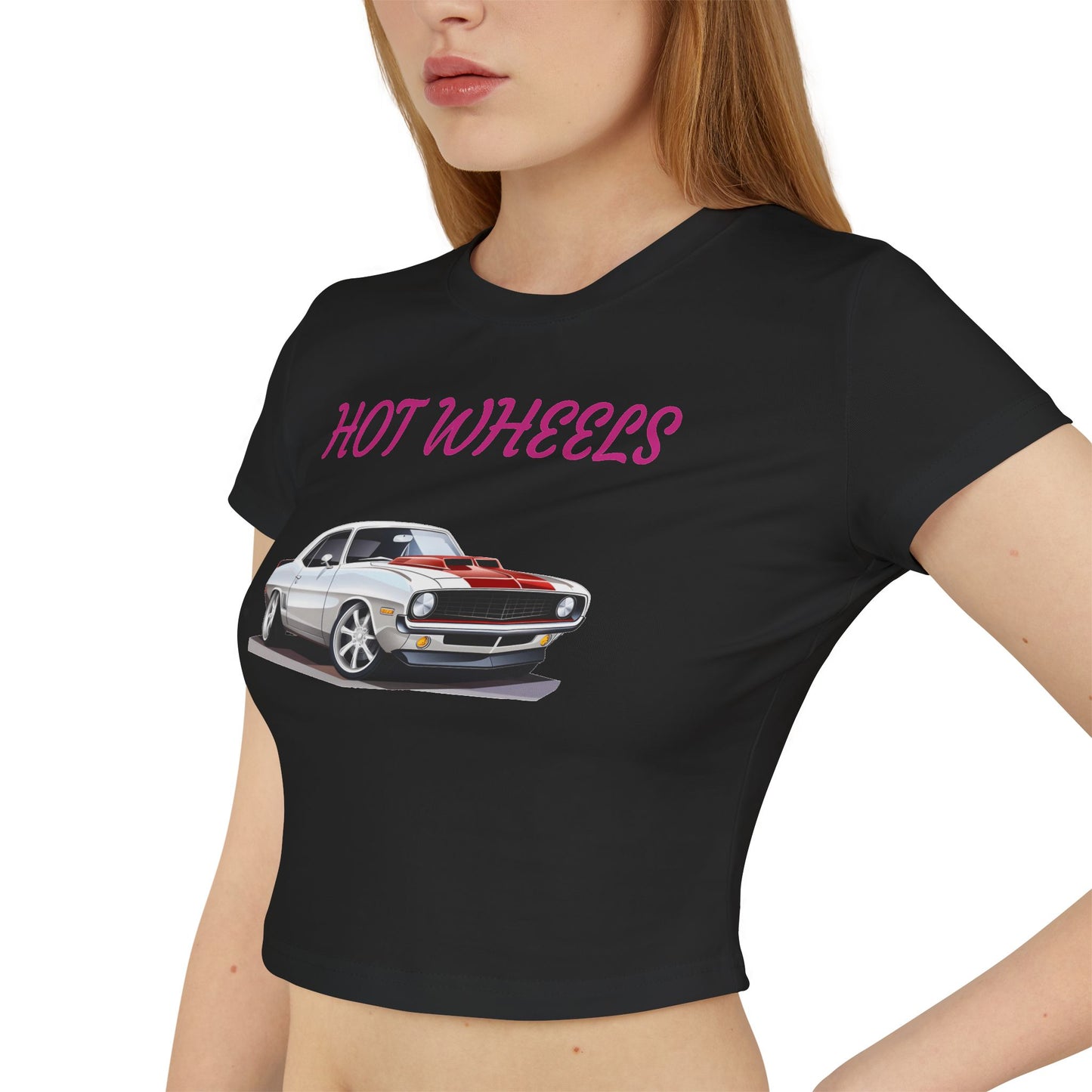 Princess Grace  Hot Wheels Women's Baby Tee Vintage Car Graphic Tee for Car Enthusiasts