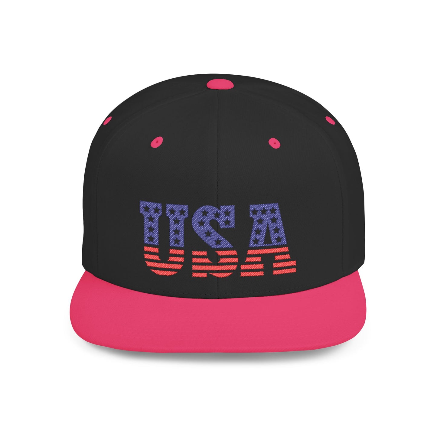 Princess Grace  USA Flag Flat Bill Snapback Cap Patriotic Adjustable Hat for Summer Celebrations