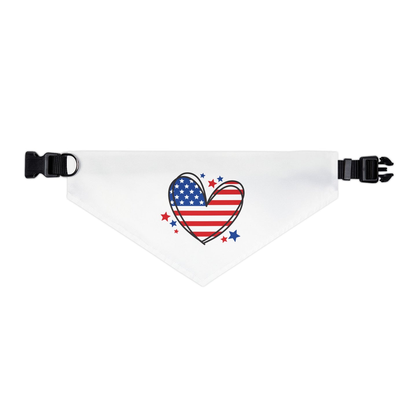 Princess Grace  Patriotic Pet Bandana Collar American Heart Design