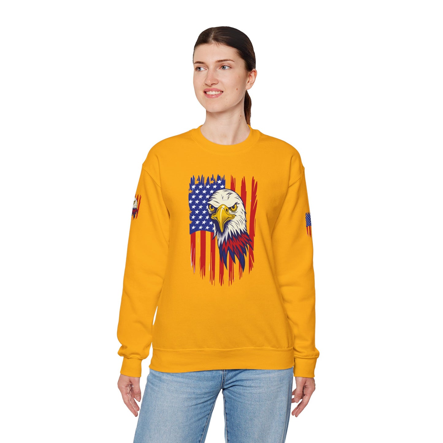 Princess Grace Patriotic Eagle Crewneck Sweatshirt Unisex Heavy Blend