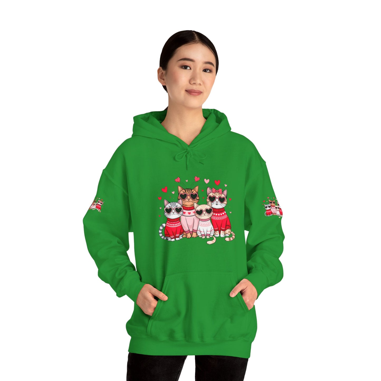 Princess Grace  Cute Cat Lovers Hoodie with Heart Design