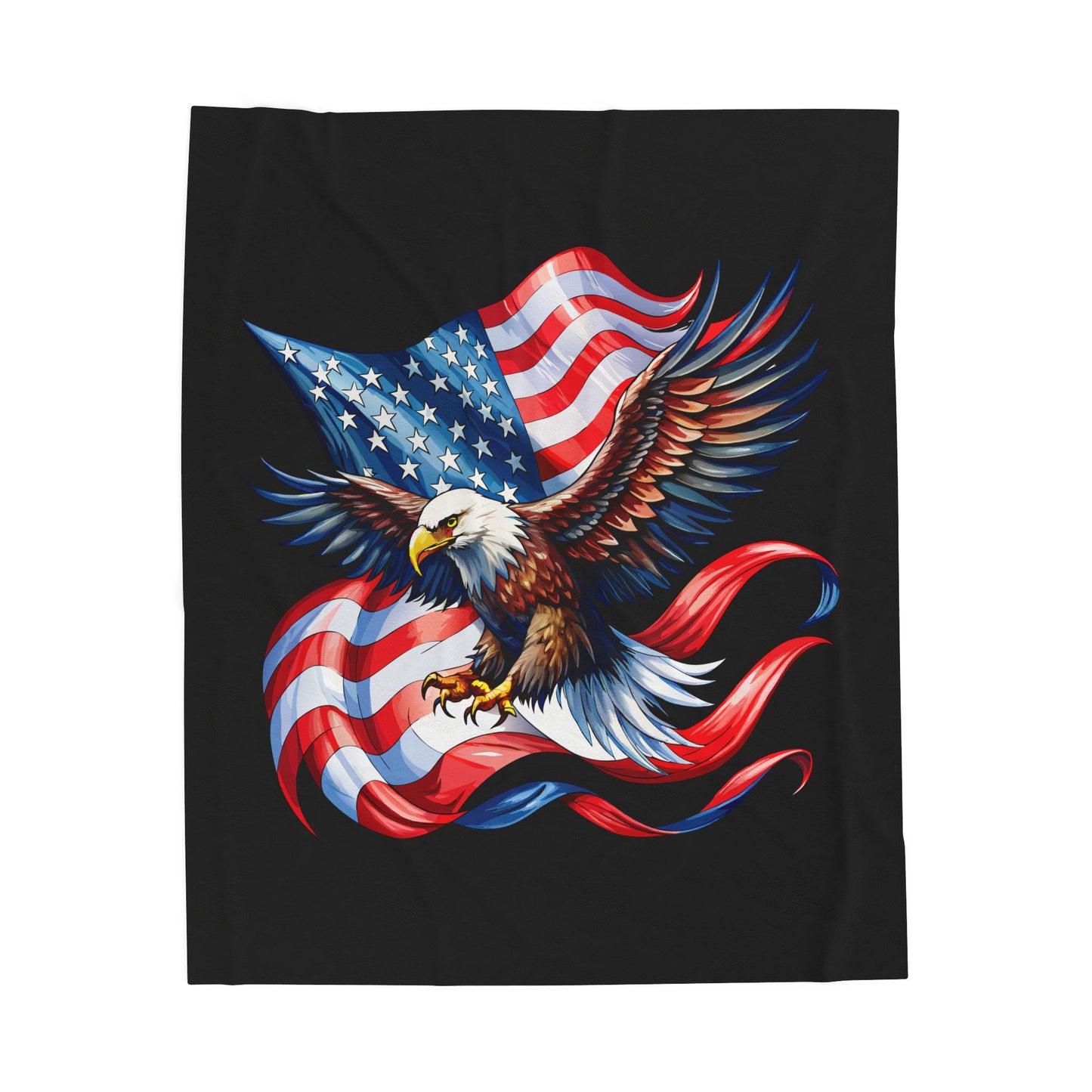 Princess Grace  Patriotic Eagle Velveteen Plush Blanket