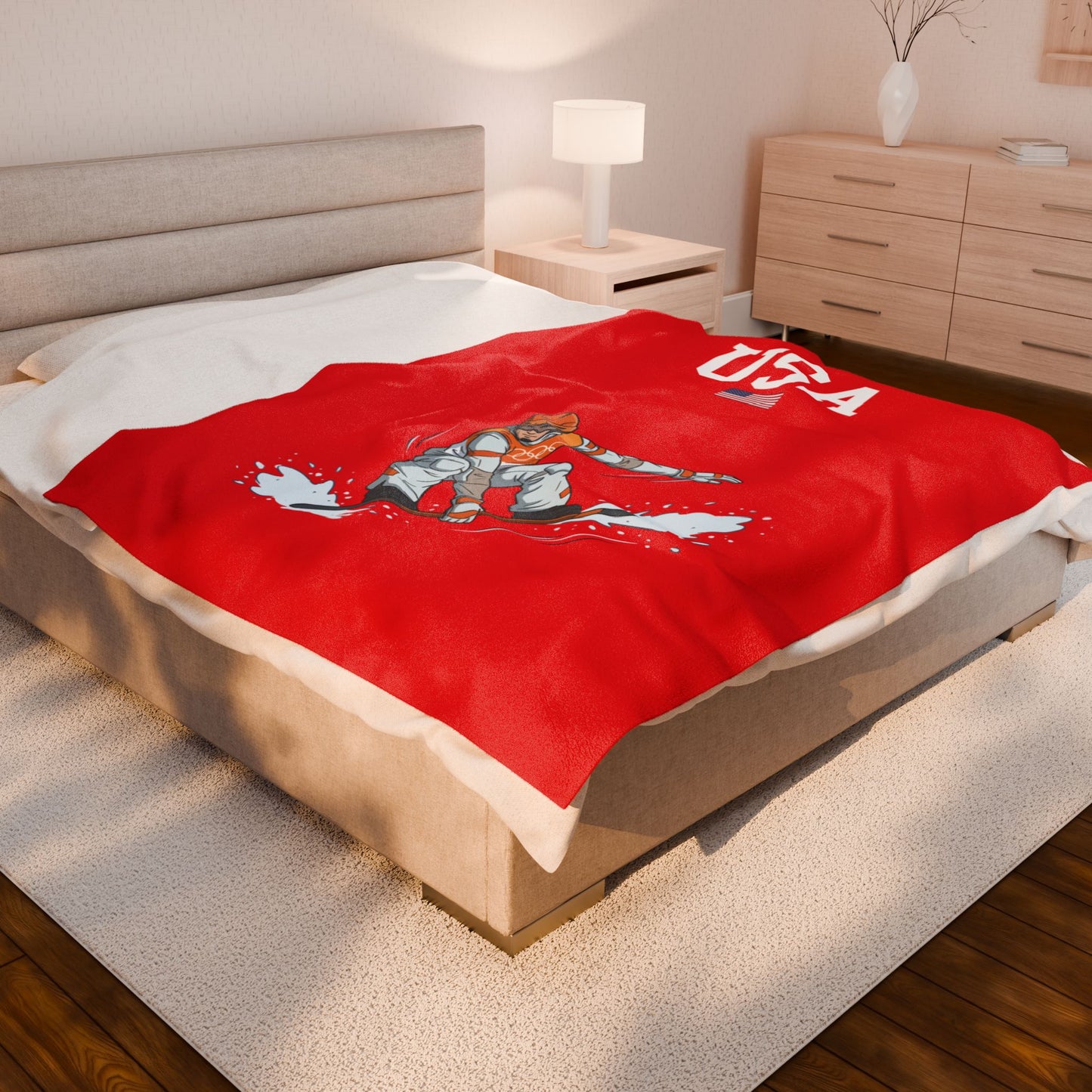Princess Grace  TEAM USA  Velveteen Plush Blanket