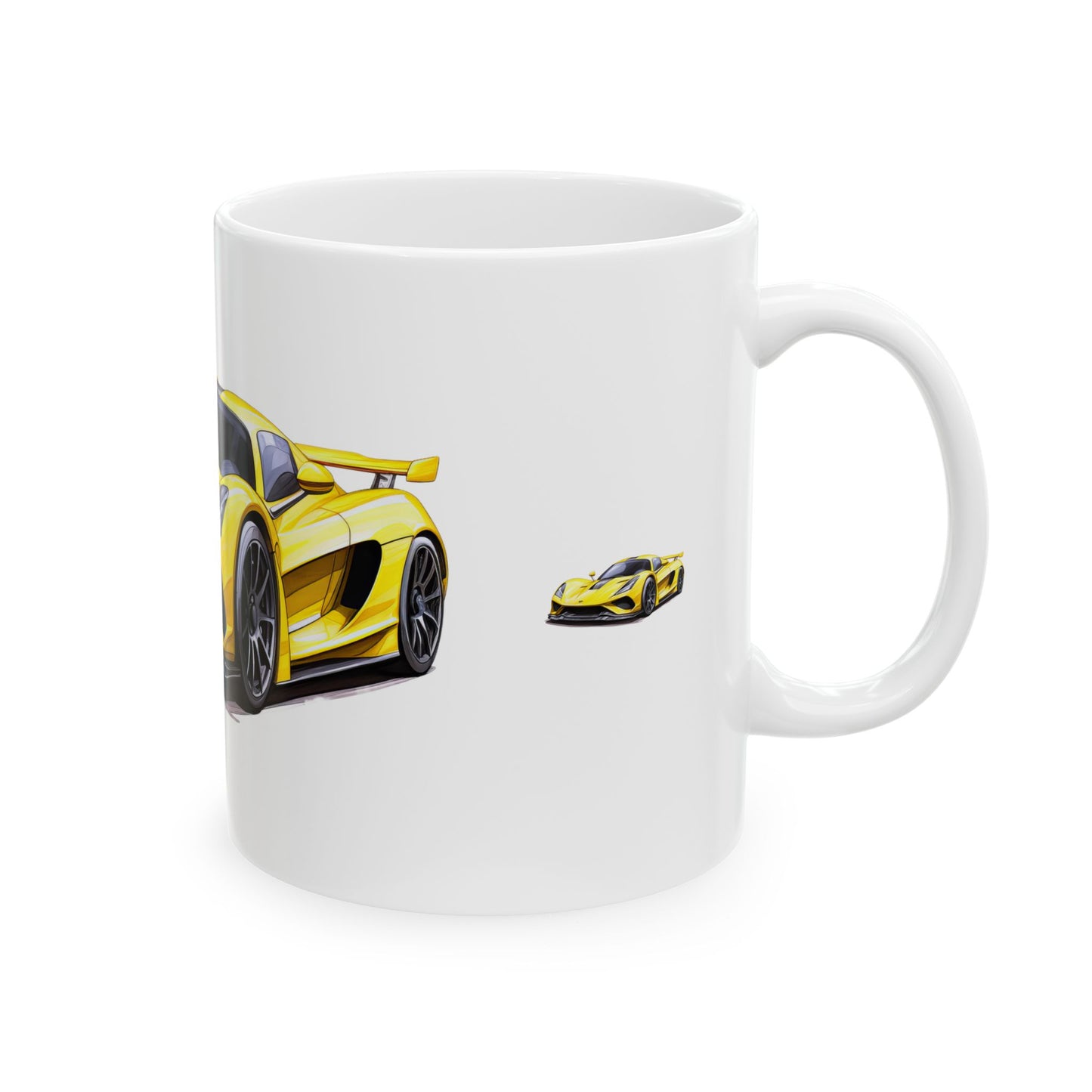 Princess Grace  Sporty Yellow Car Ceramic Mug  Perfect Gift for Car Enthusiasts