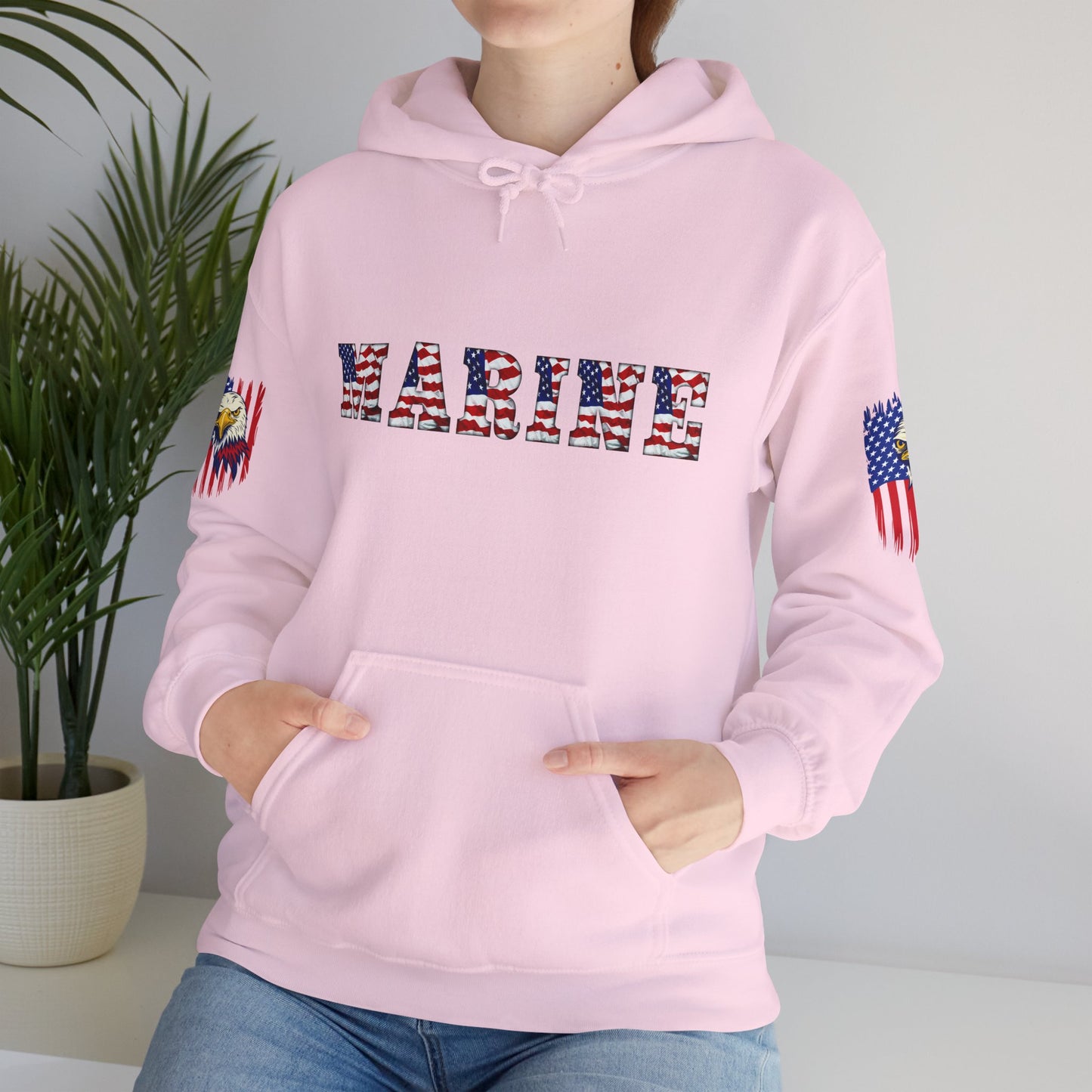 Princess Grace  American Pride Marine Eagle Hooded Sweatshirt