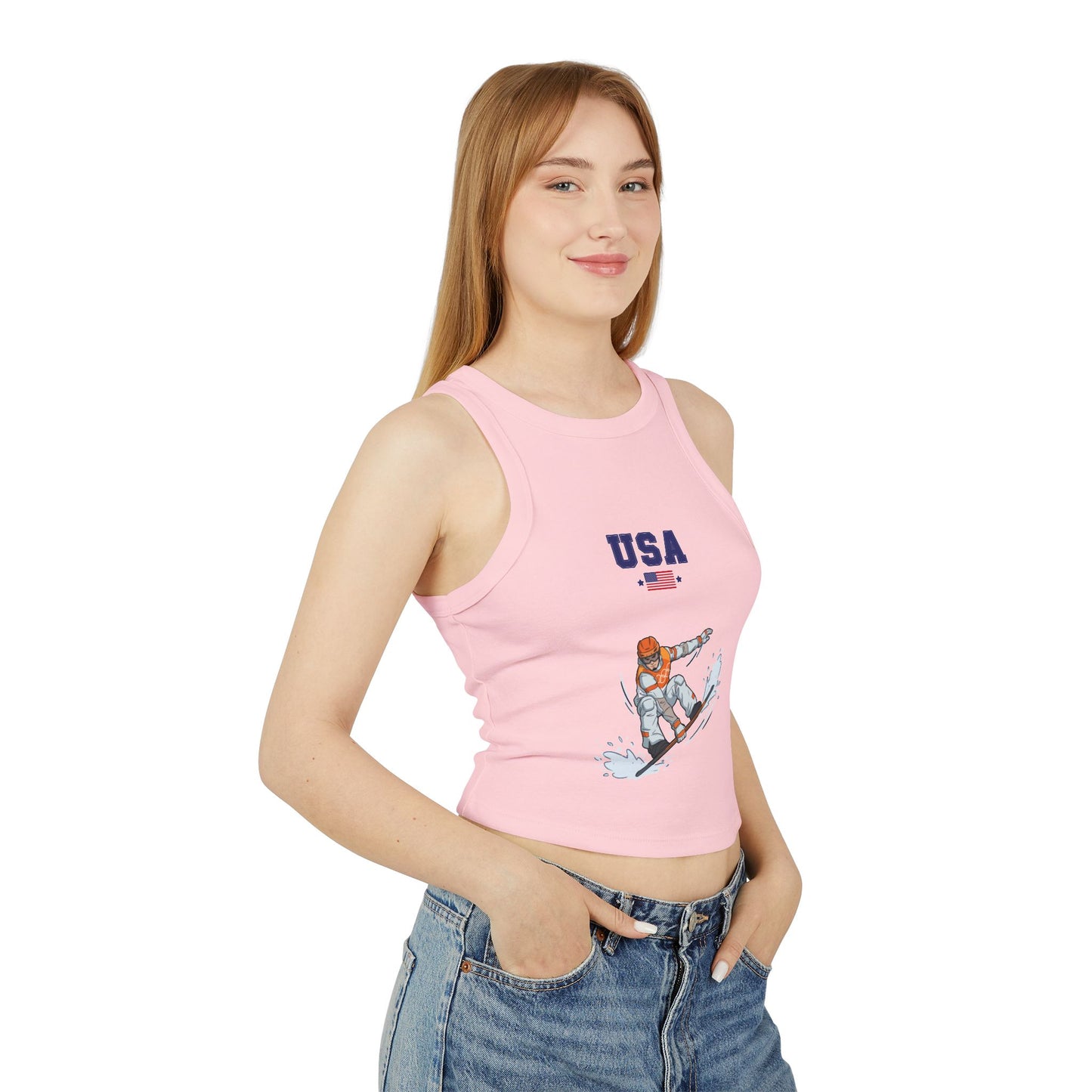 Princess Grace  TEAM USA  Women's Micro Rib Racer Tank Top
