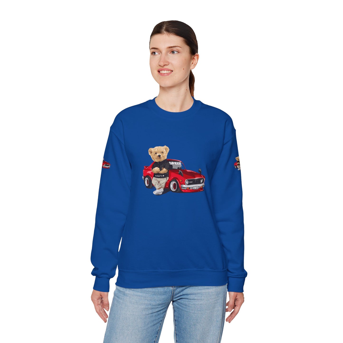 Princess Grace  Cute Bear Vintage Car Sweatshirt Unisex Heavy Blend Crewneck