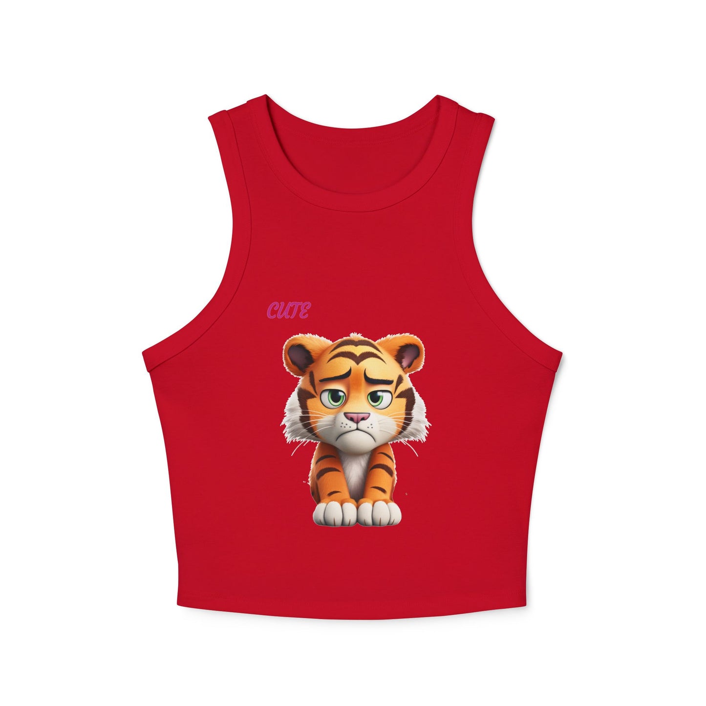 Princess Grace  Cute Tiger Women's Micro Rib Racer Tank Top  Stylish Summer Wear