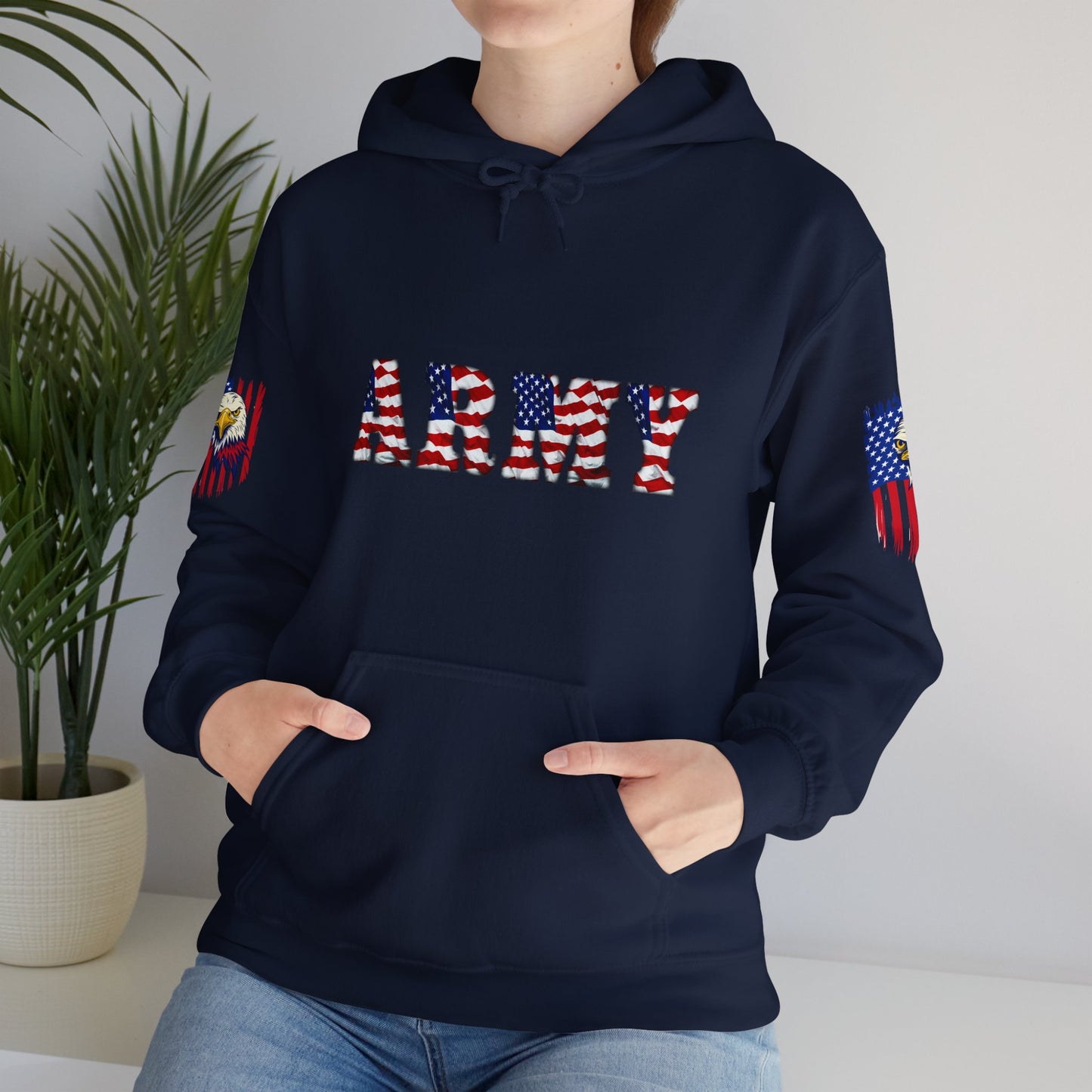 Princess Grace  Patriotic Army Eagle Hoodie  Unisex Heavy Blend Sweatshirt