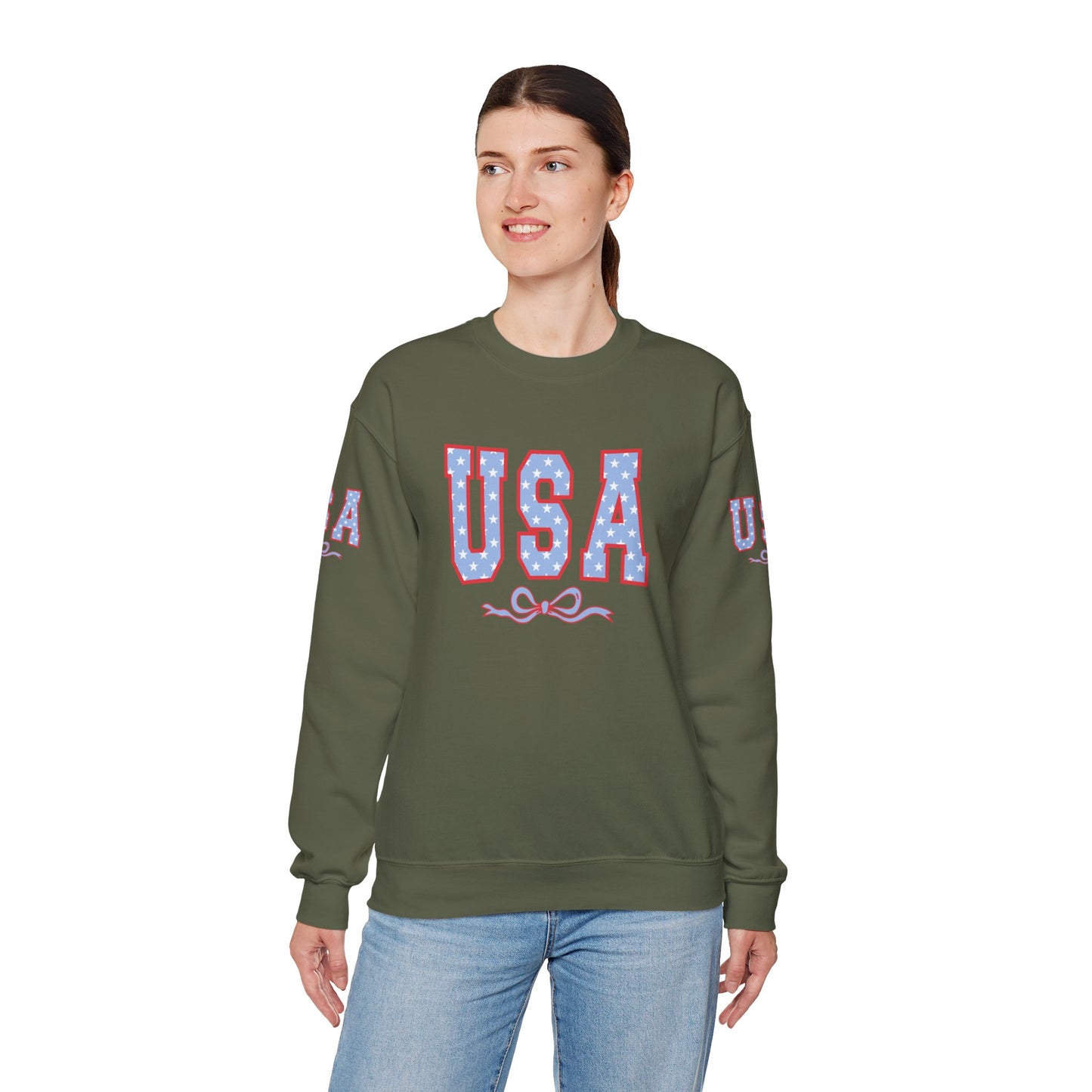 Princess Grace  USA Patriotic Crewneck Sweatshirt for All Seasons