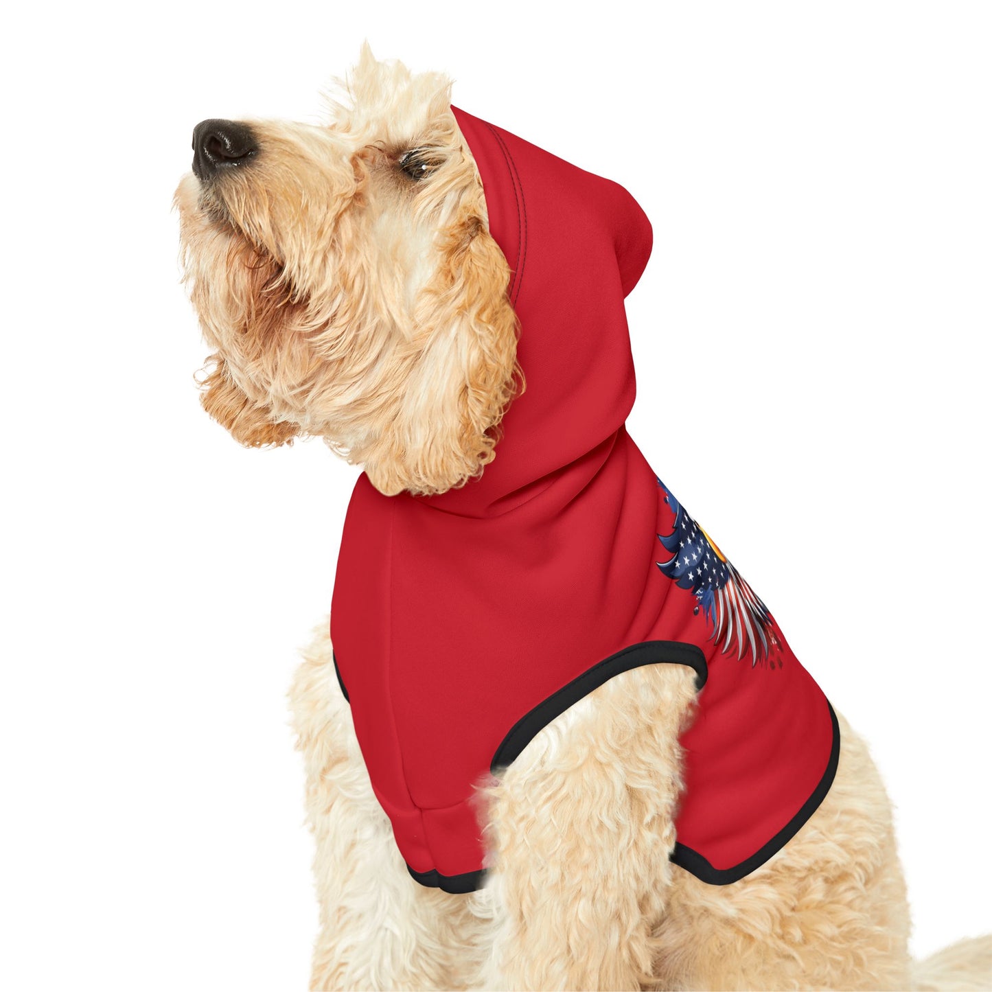 Princes Grace  Patriotic Eagle Pet Hoodie Perfect for National Holidays and Celebrations