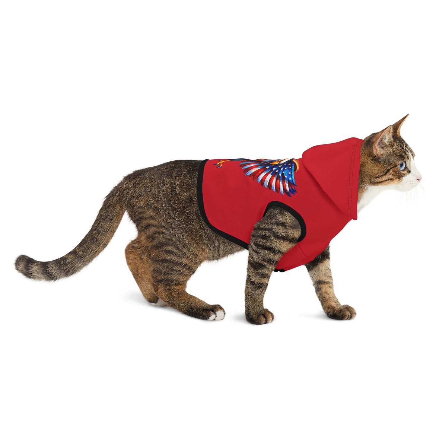 Princess Grace  Patriotic Eagle Pet Hoodie Red Hoodie for Dogs Perfect for Holidays and Celebrations