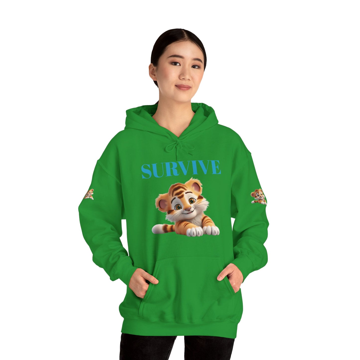 Princess Grace Survive Cute Tiger Survival Hooded Sweatshirt for Animal Lovers