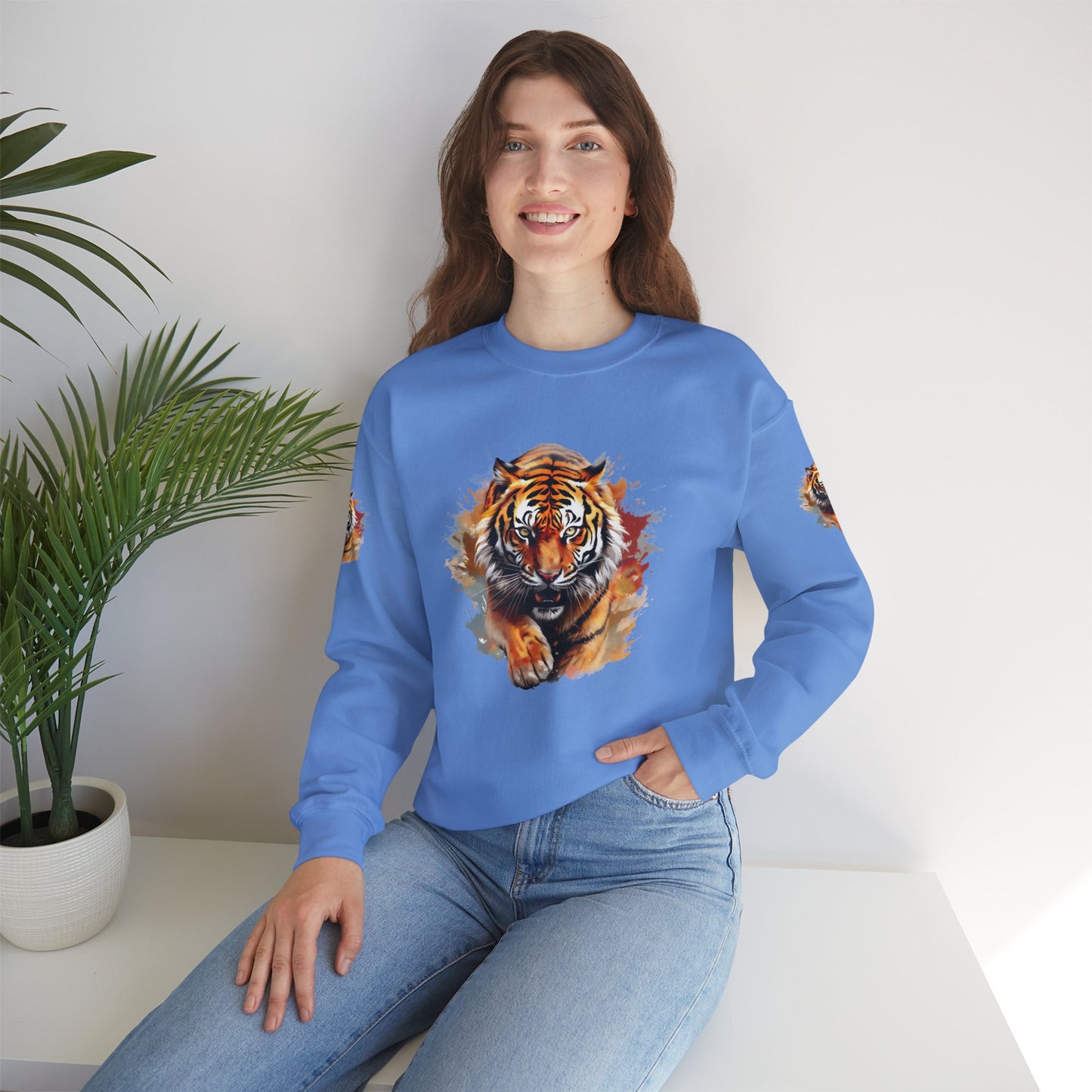 Princess Grace  Majestic Tiger Unisex Heavy Blend Crewneck Sweatshirt