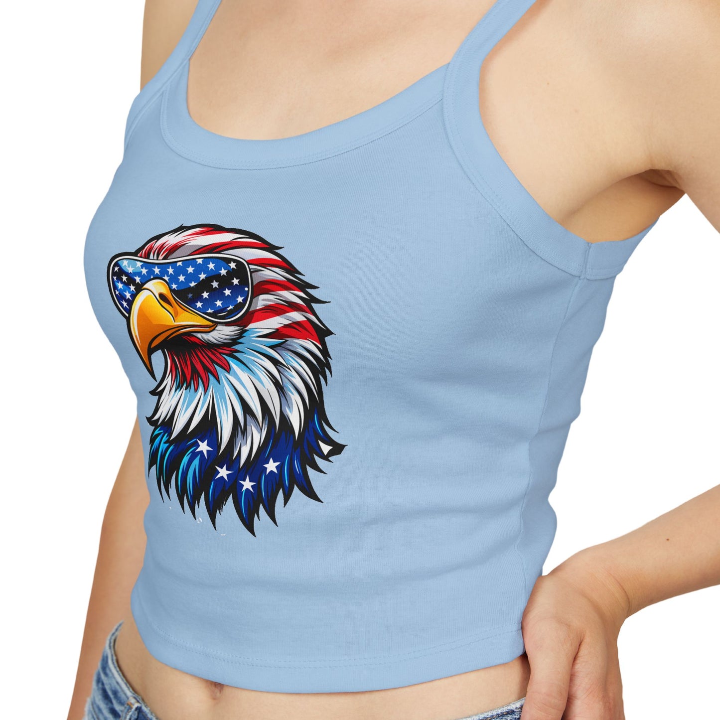 Princess Grace  Patriotic Women's Spaghetti Strap Tank Top  USA Eagle Design