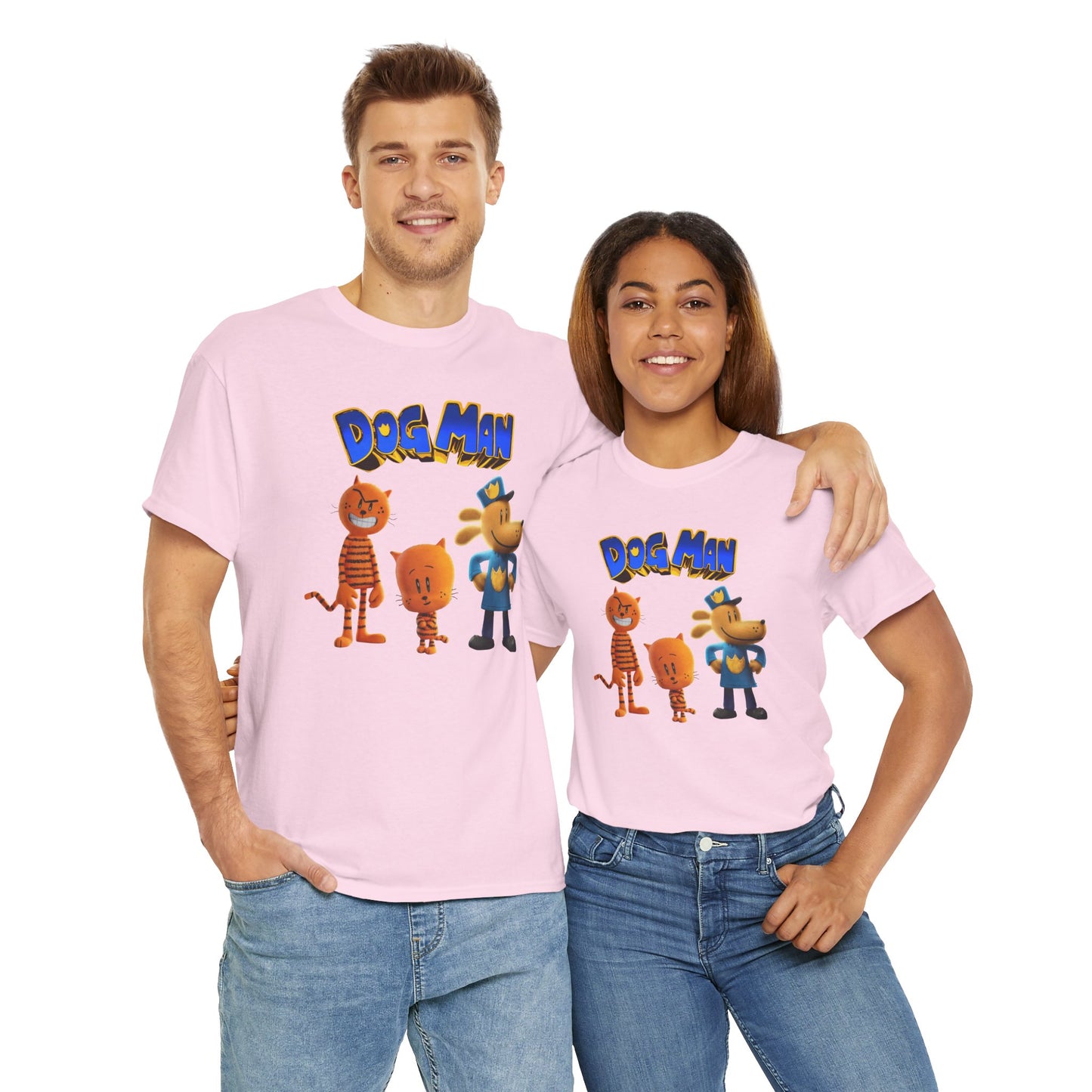 Princess Grace  Dog Man Cartoon Unisex Heavy Cotton Tee  Fun Graphic Tee for Kids and Fans