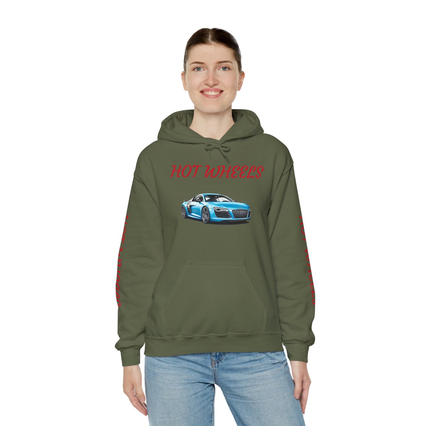 Princess Grace Hot Wheels Unisex Heavy Blen Hooded Sweatshirt Sporty Car Design Perfect for Car Enthusiasts