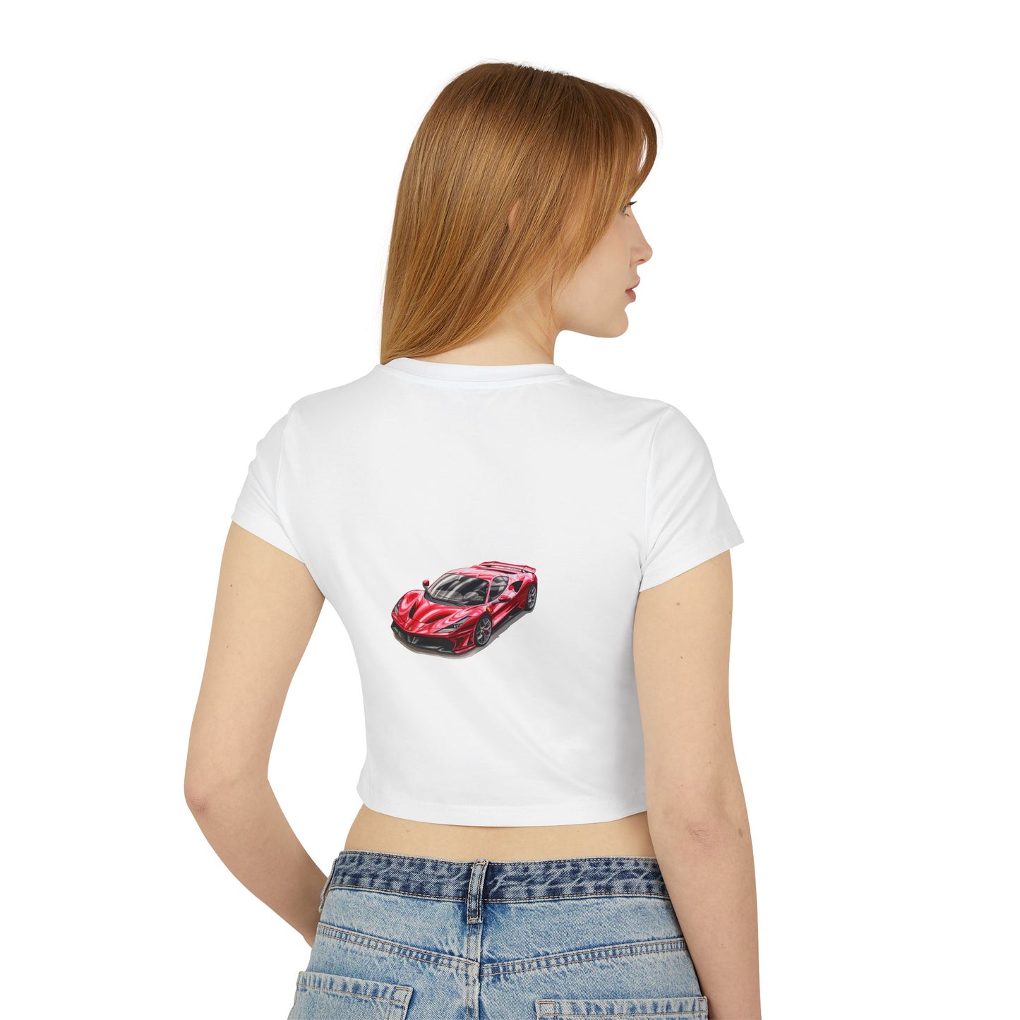 Princess Grace Hot Wheels Women's Baby Tee - Stylish Car Graphic T-Shirt