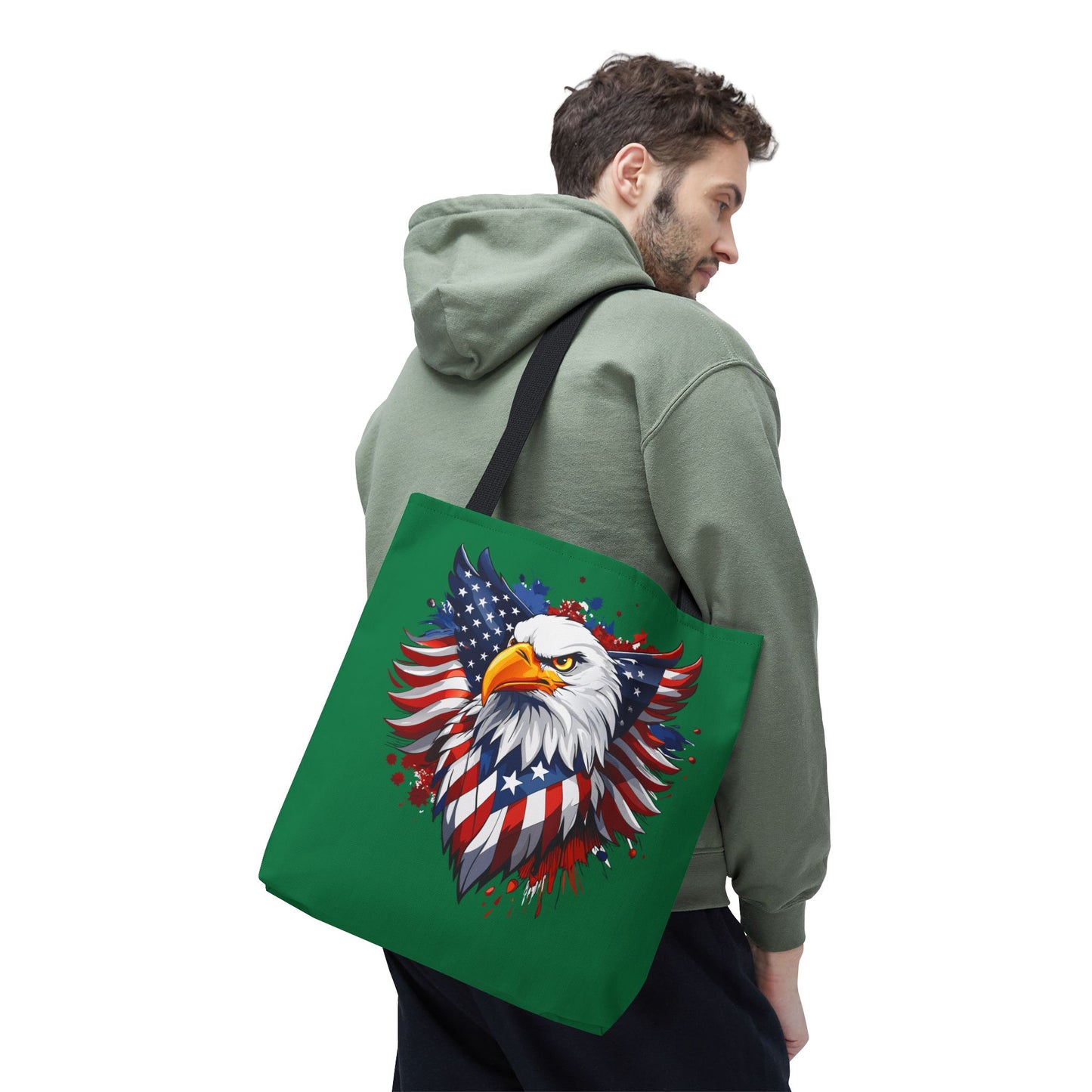 Princess Grace  Patriotic Eagle Tote Bag American Flag Design for Independence Day & Everyday Use