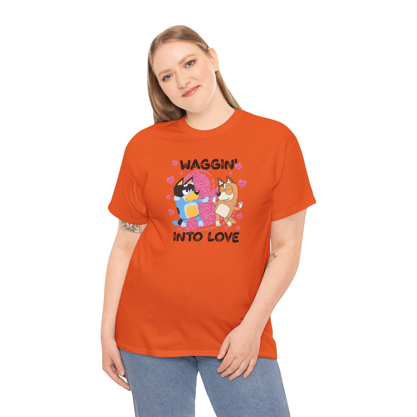 Princess Grace  Bluey  Waggin' Into Love Unisex Heavy Cotton Tee  Cute Pet Themed Shirt for Animal Lovers