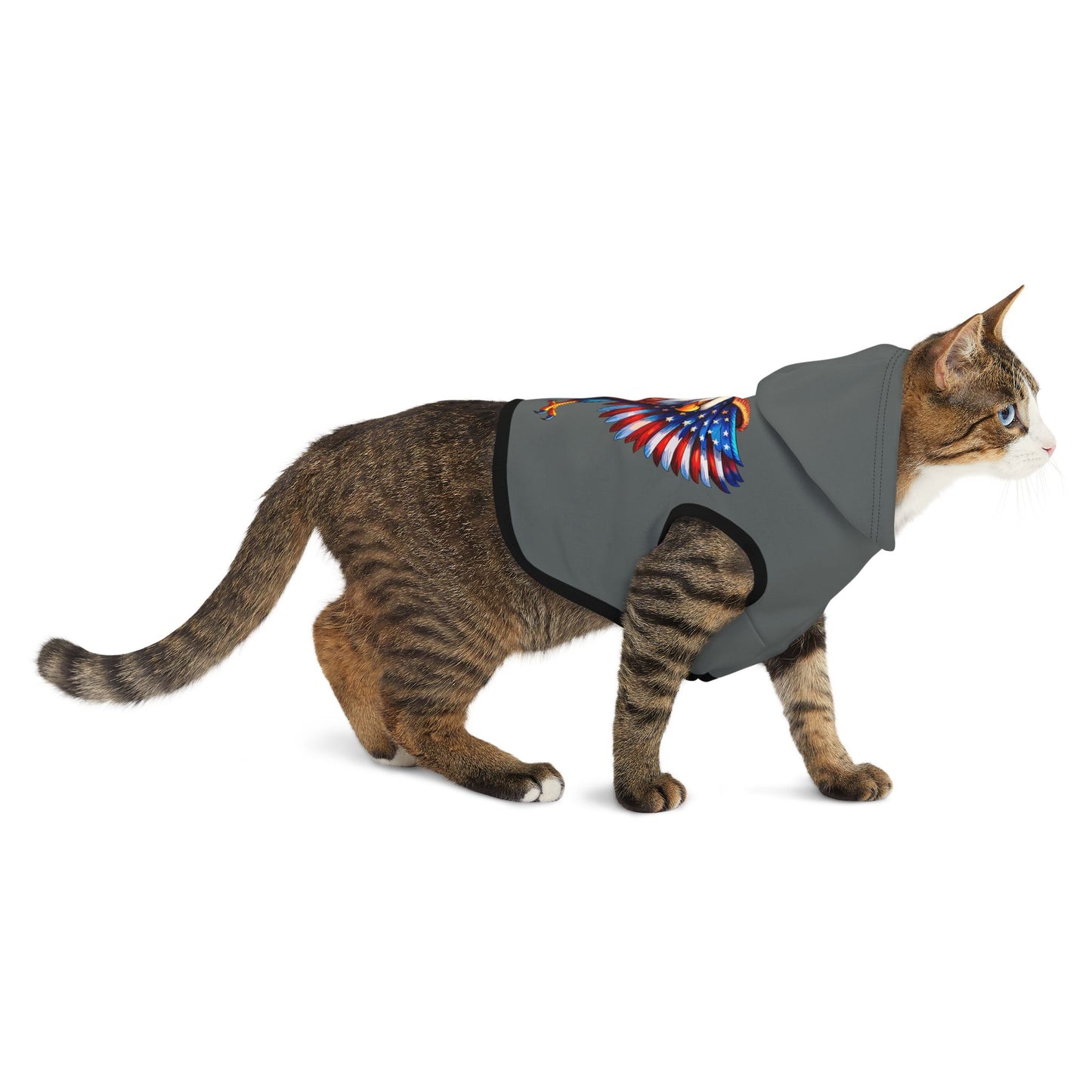 Princess Grace  Patriotic Eagle Pet Hoodie  Cozy Dog Apparel for Independence Day