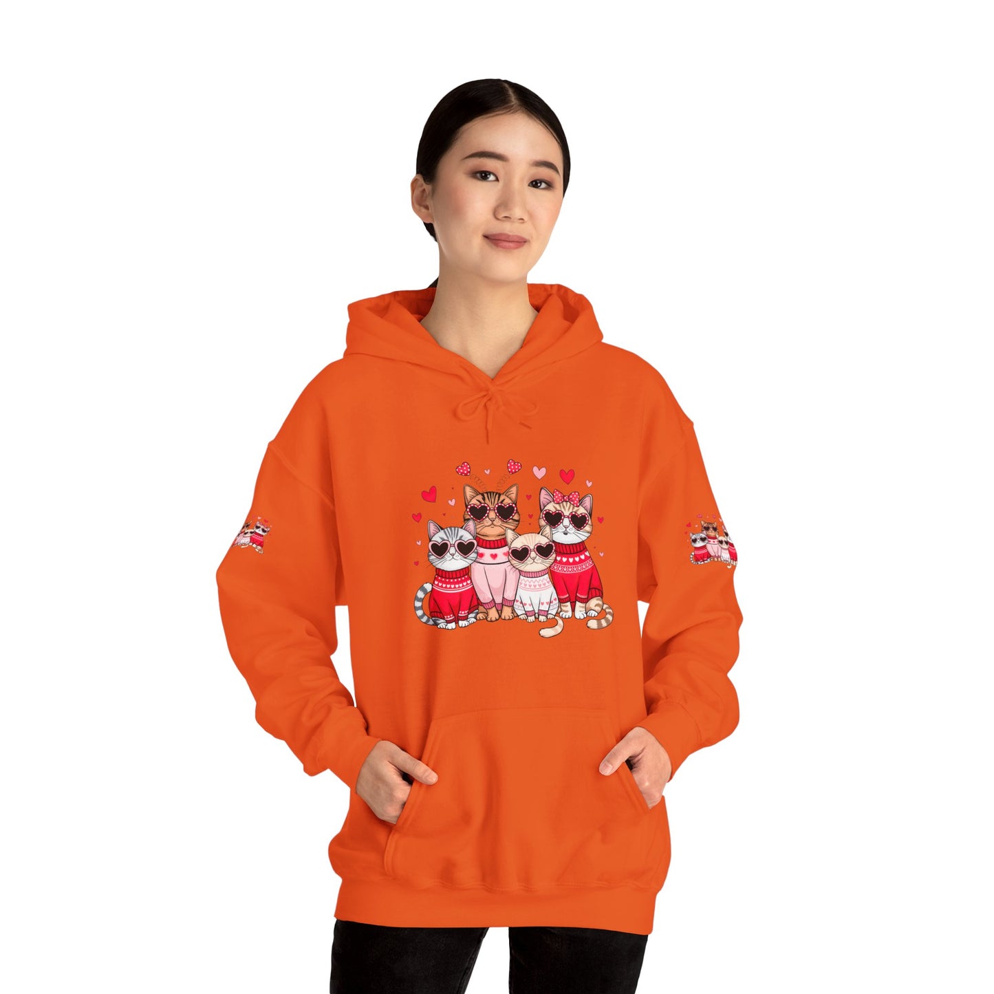 Princess Grace  Cute Cat Lovers Hoodie with Heart Design