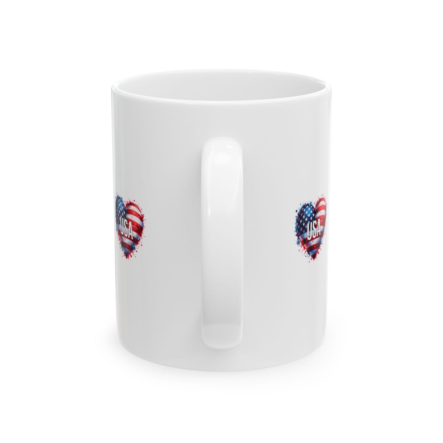 Princess Grace  USA Heart Ceramic Mug  11oz & 15oz  Patriot Gift for Independence Day & Everyday Use