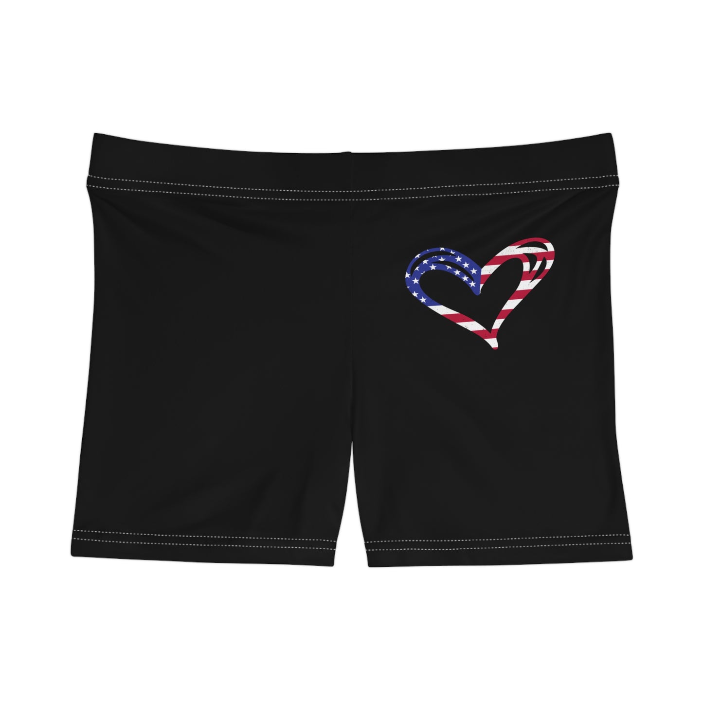 Princess Grace  Patriotic Women's Shorts with Heart Design