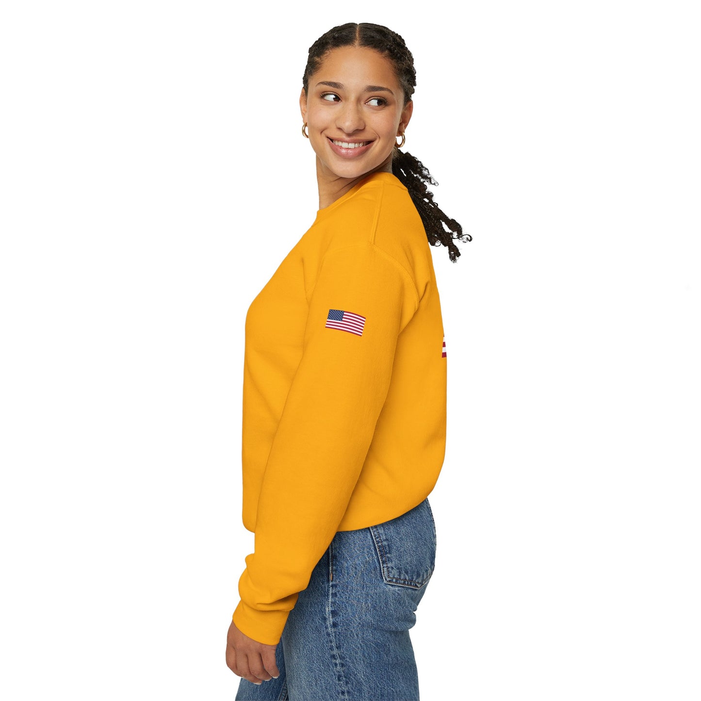 Princess Grace  TAEM USA  Patriotic Unisex Crewneck Sweatshirt with American Flags