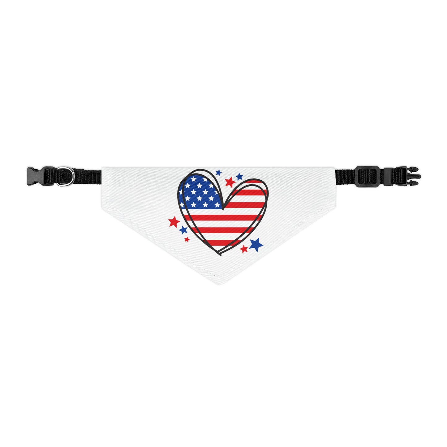 Princess Grace  Patriotic Pet Bandana Collar American Heart Design