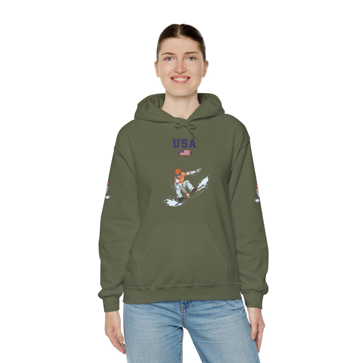 Princess Grace  TEAM USA  Snowboard  Unisex Heavy Blend Hooded Sweatshirt