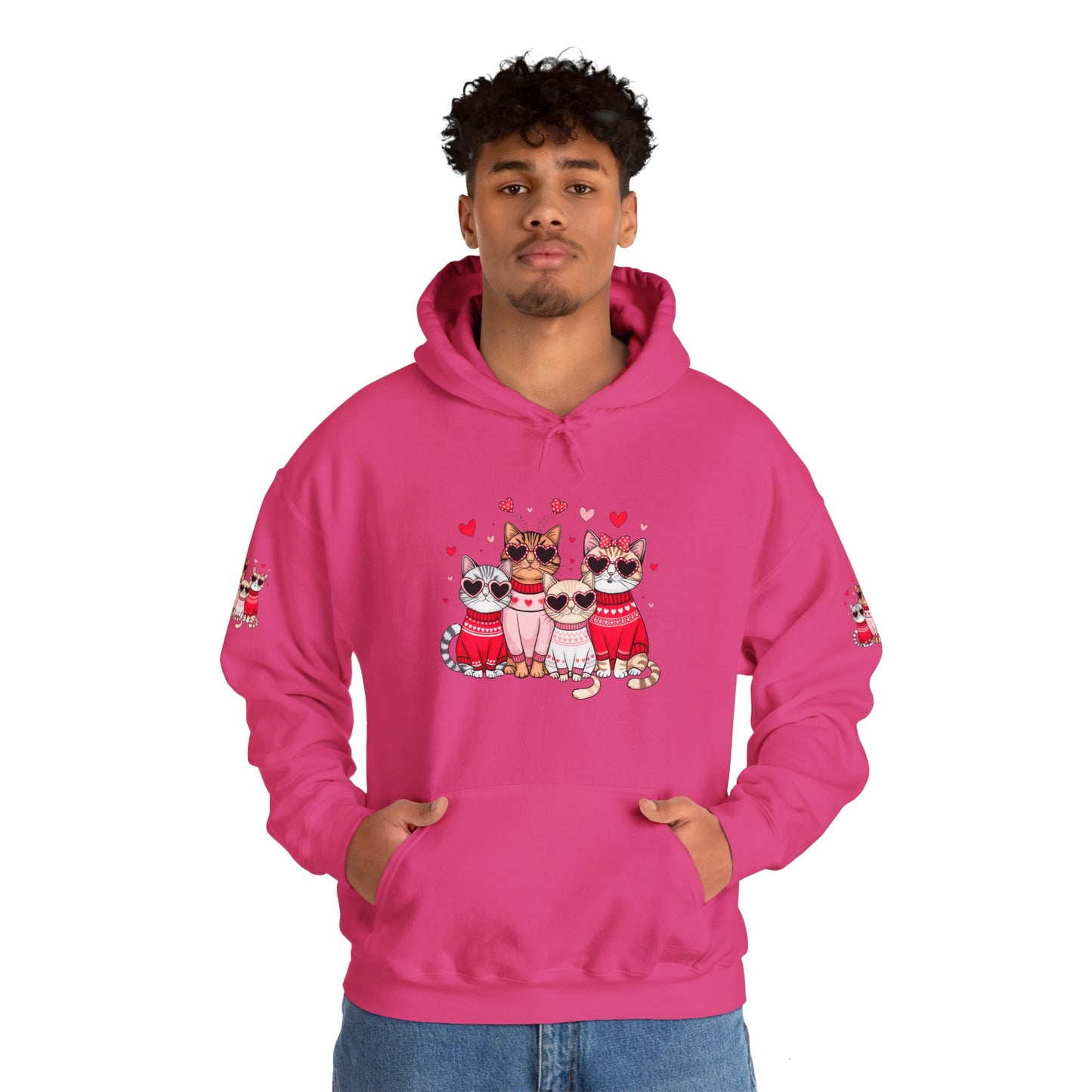 Princess Grace  Cute Cat Lovers Hoodie with Heart Design