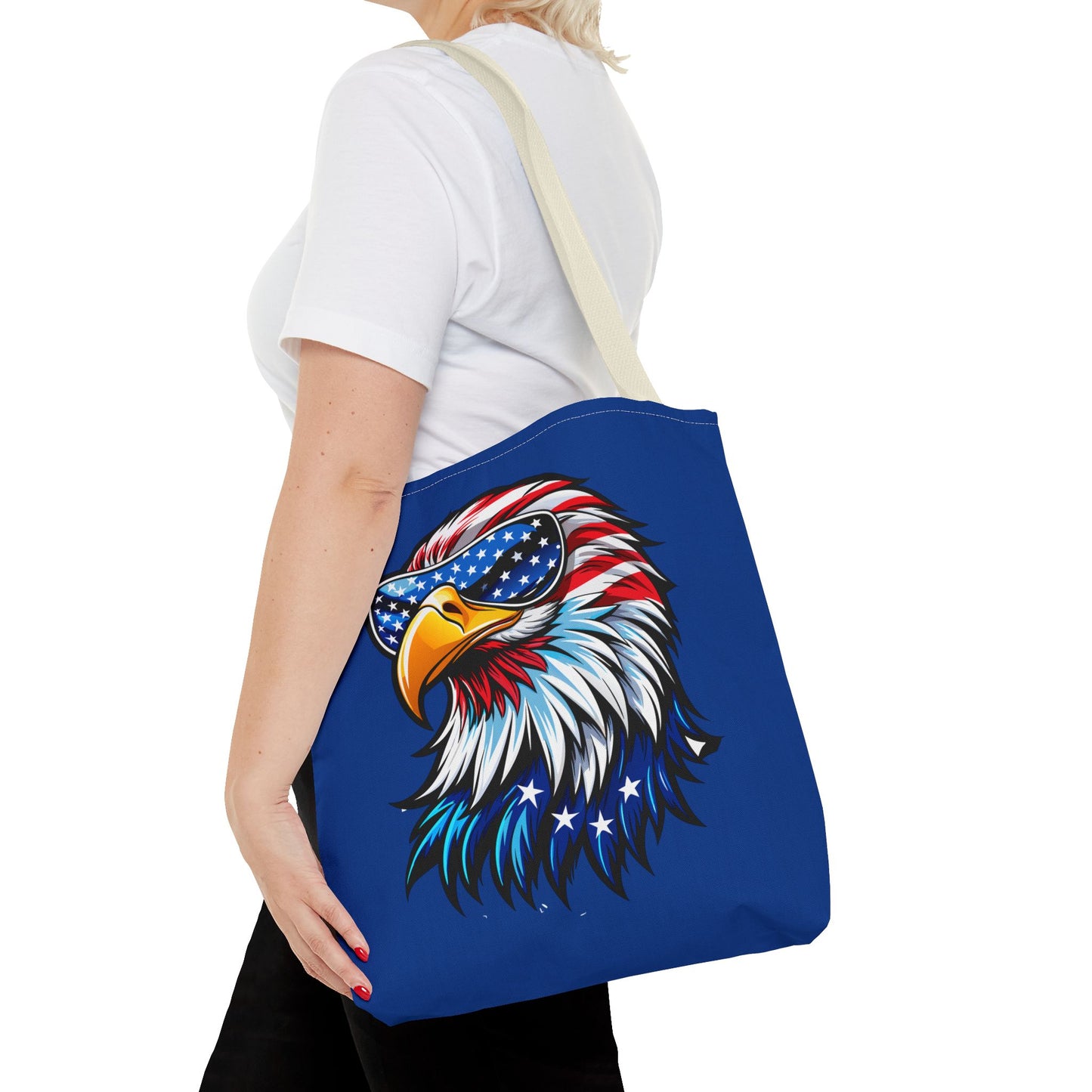 Princess Grace  Patriotic Eagle Tote Bag Stylish American Flag Design for Independence Day & Everyday Use