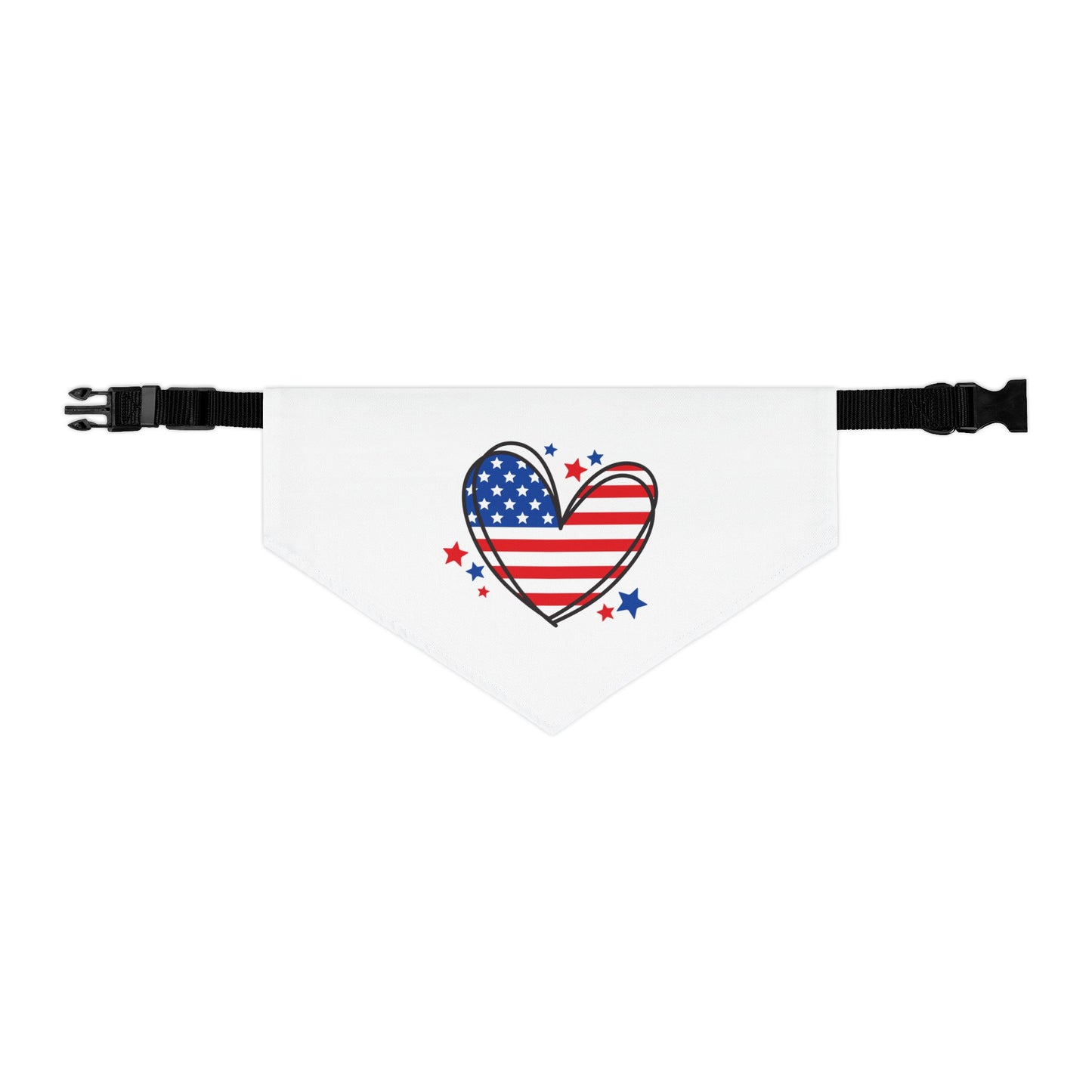 Princess Grace  Patriotic Pet Bandana Collar American Heart Design